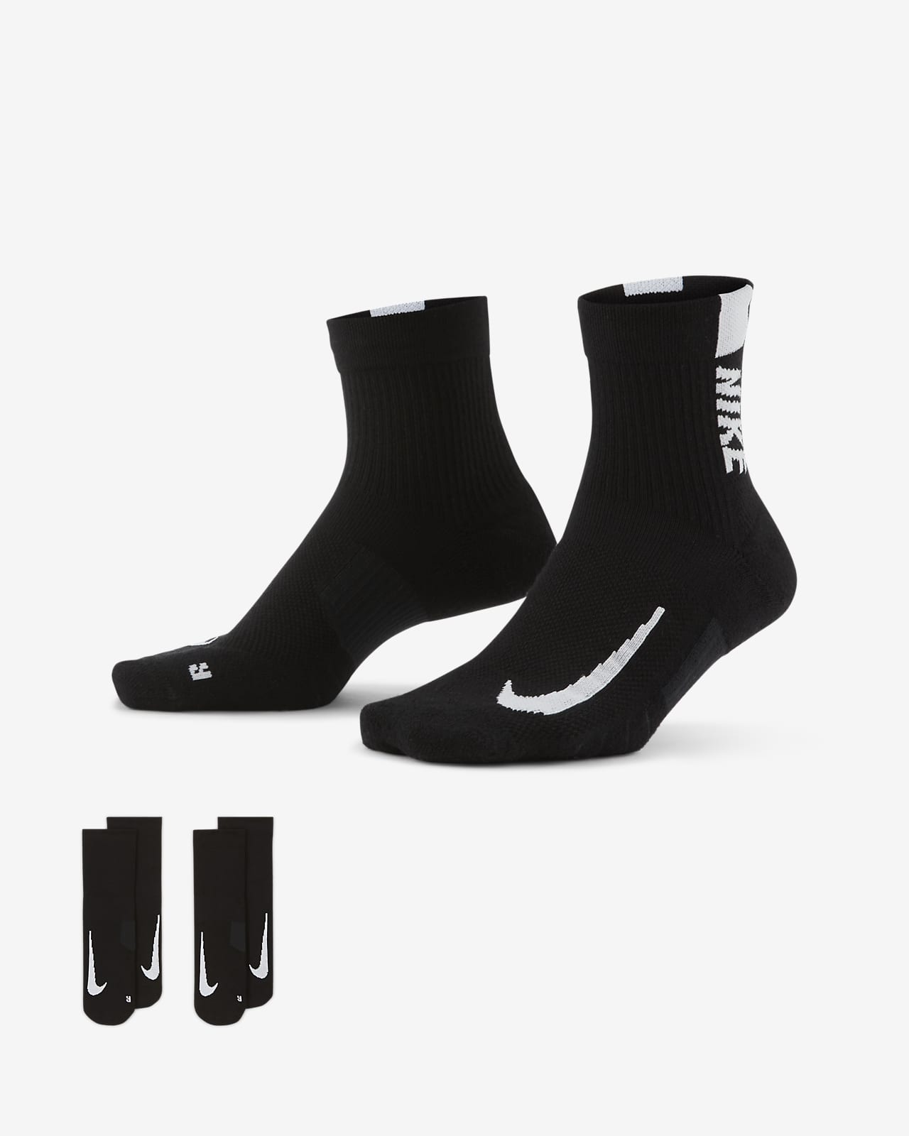 Nike Multiplier Running Ankle Socks (2 Pairs)
