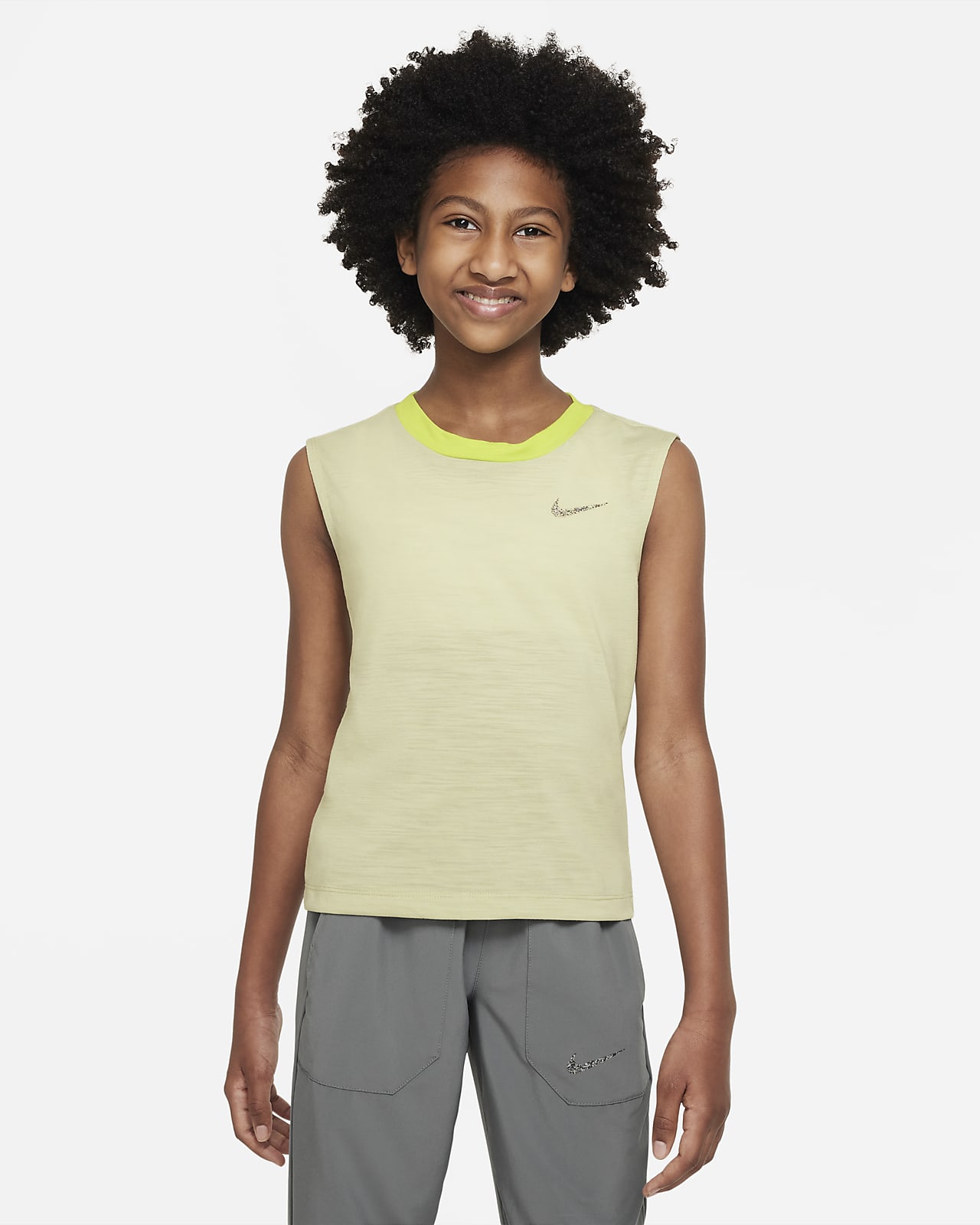 Camiseta de tirantes para niña talla grande Nike Dri-FIT Yoga
