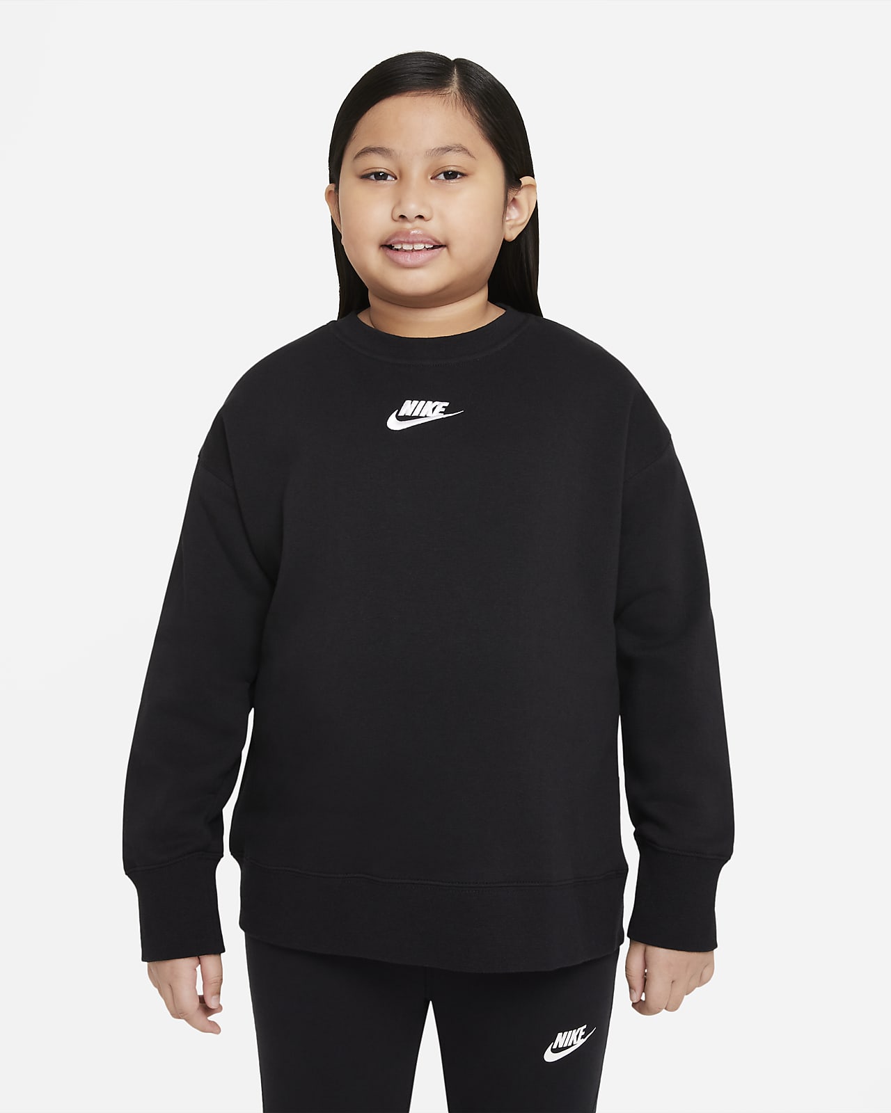 Nike Sportswear Club Fleece Big Kids' (Girls') Crew (Extended Size)