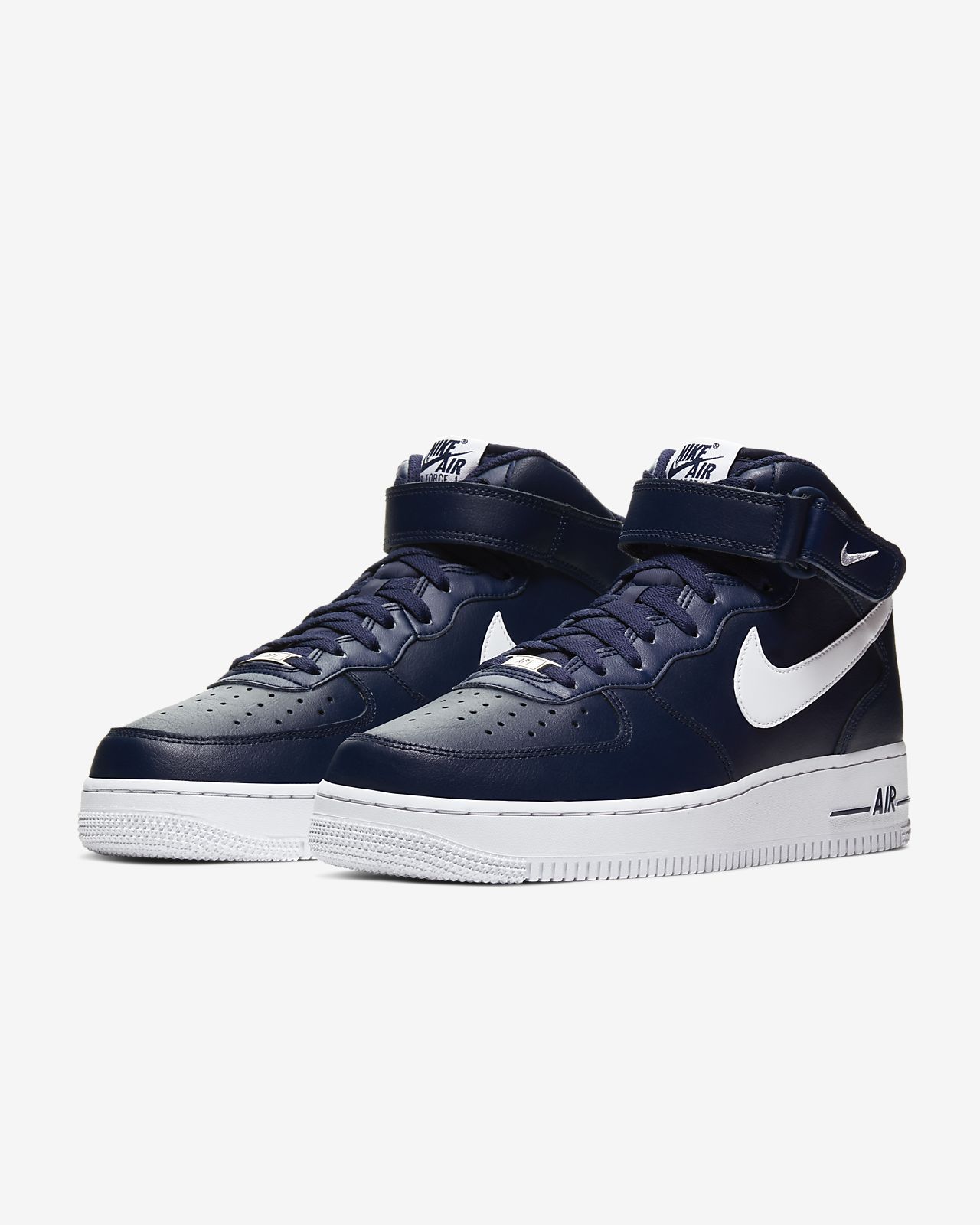 nike air force 1 mid hombre plata