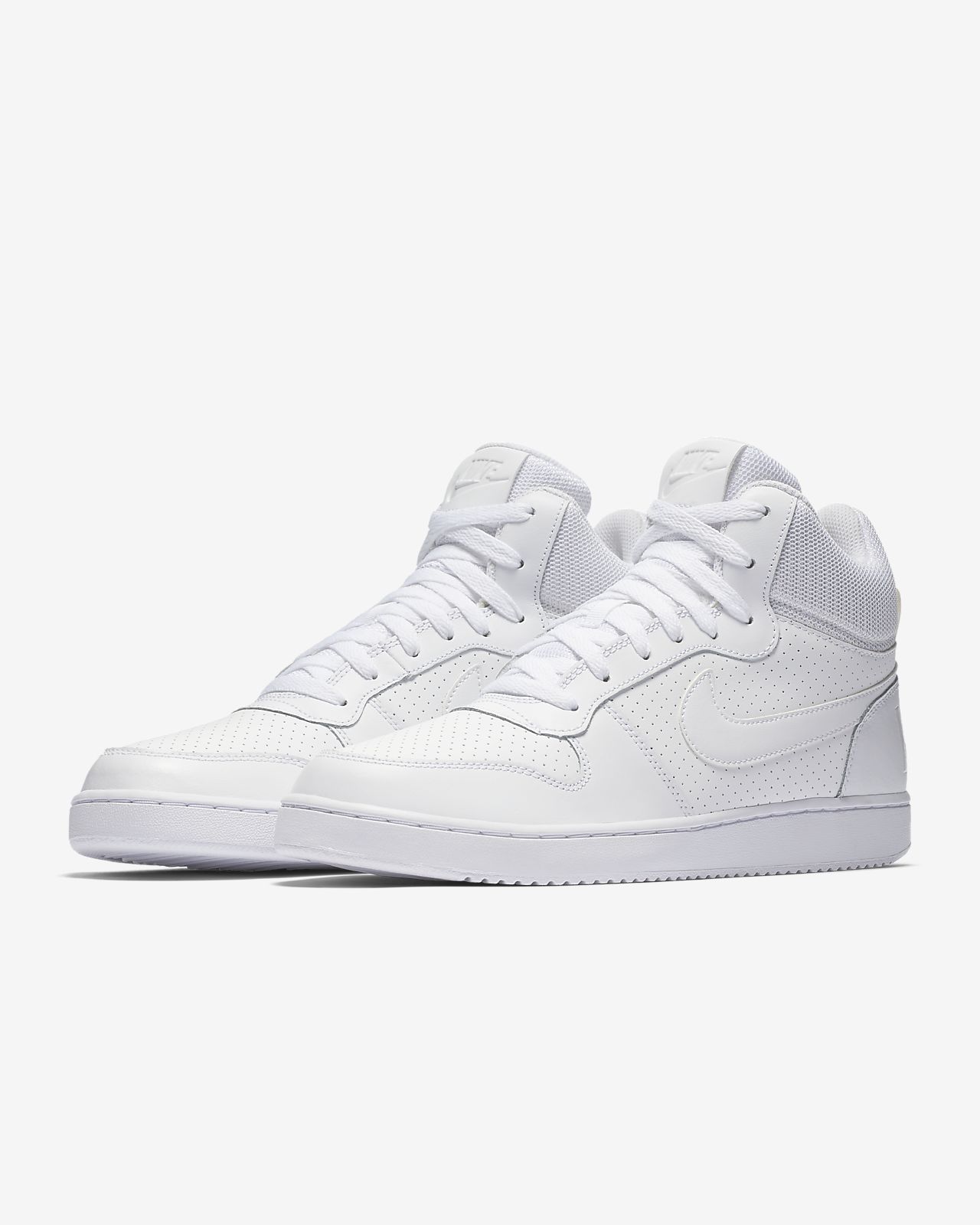 nike court borough mid white sneakers