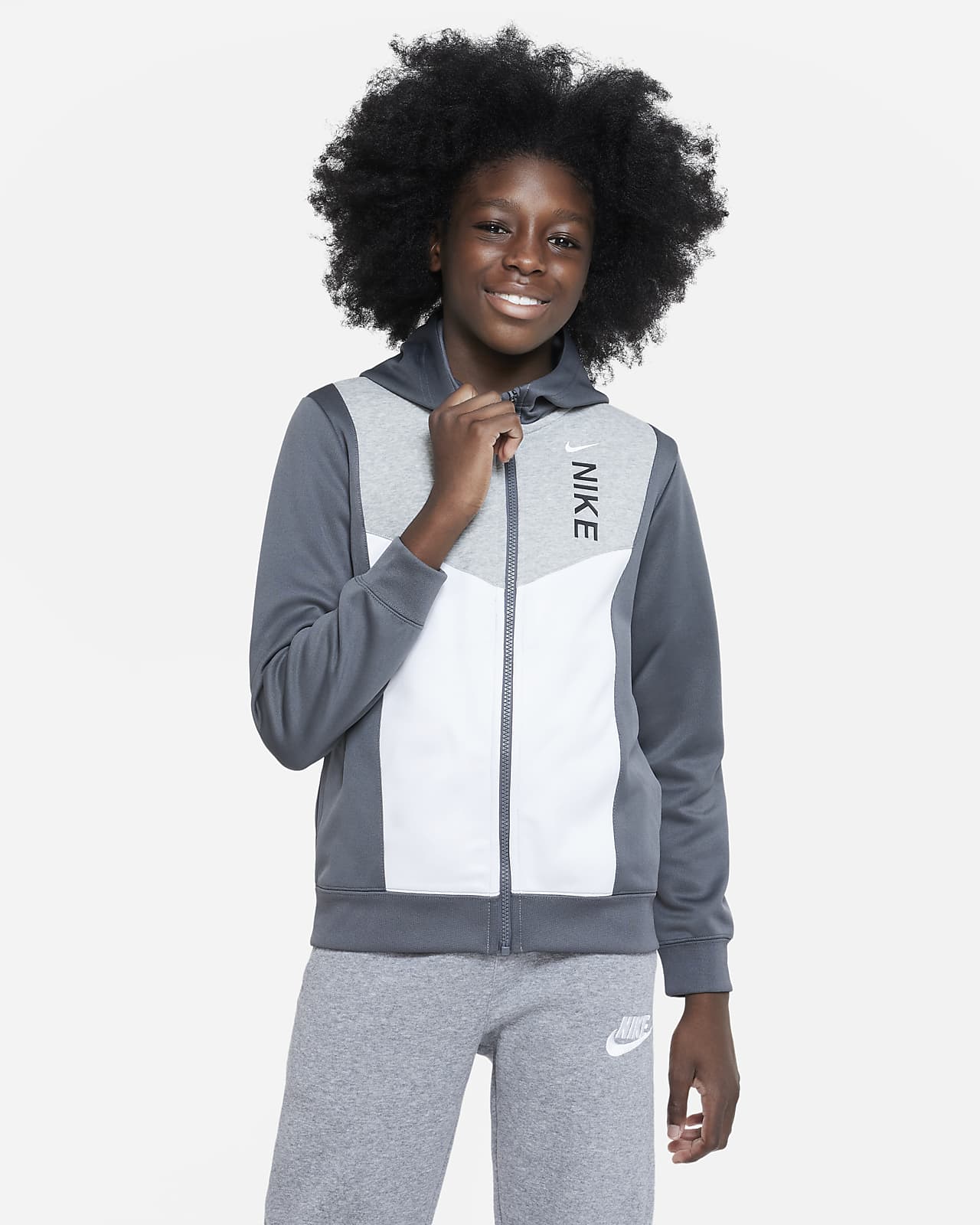 Nike Sportswear Hybrid fleecehettejakke til store barn (gutt)