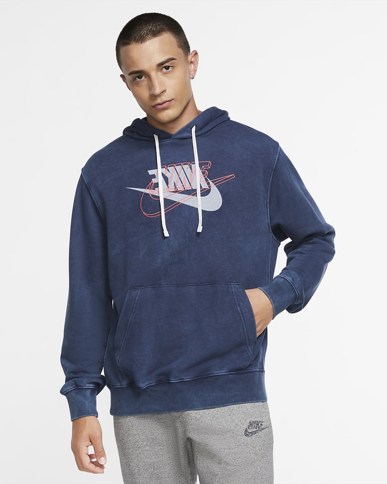 nike navy polyester terry jacket