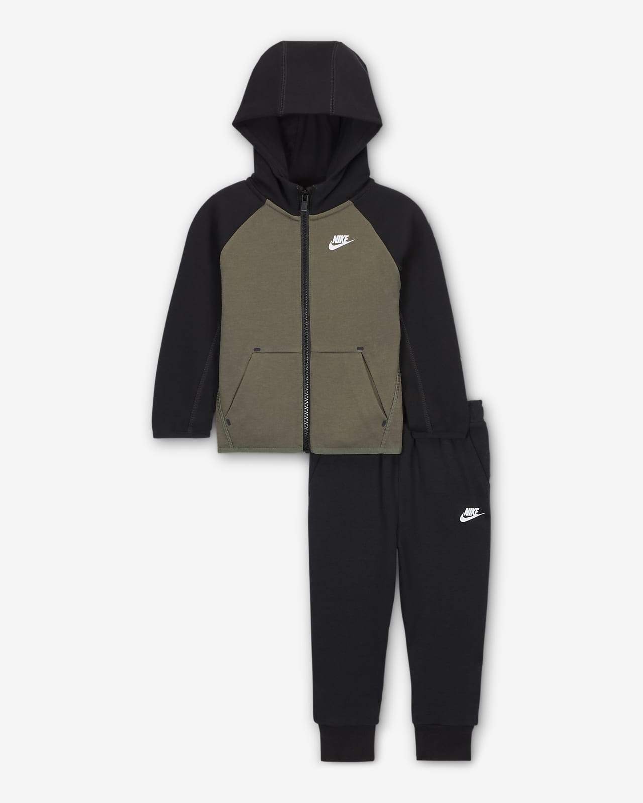 Conjunto de sudadera con capucha con cierre y pantalón para bebé (12 a 24 meses) Nike Sportswear Tech Fleece