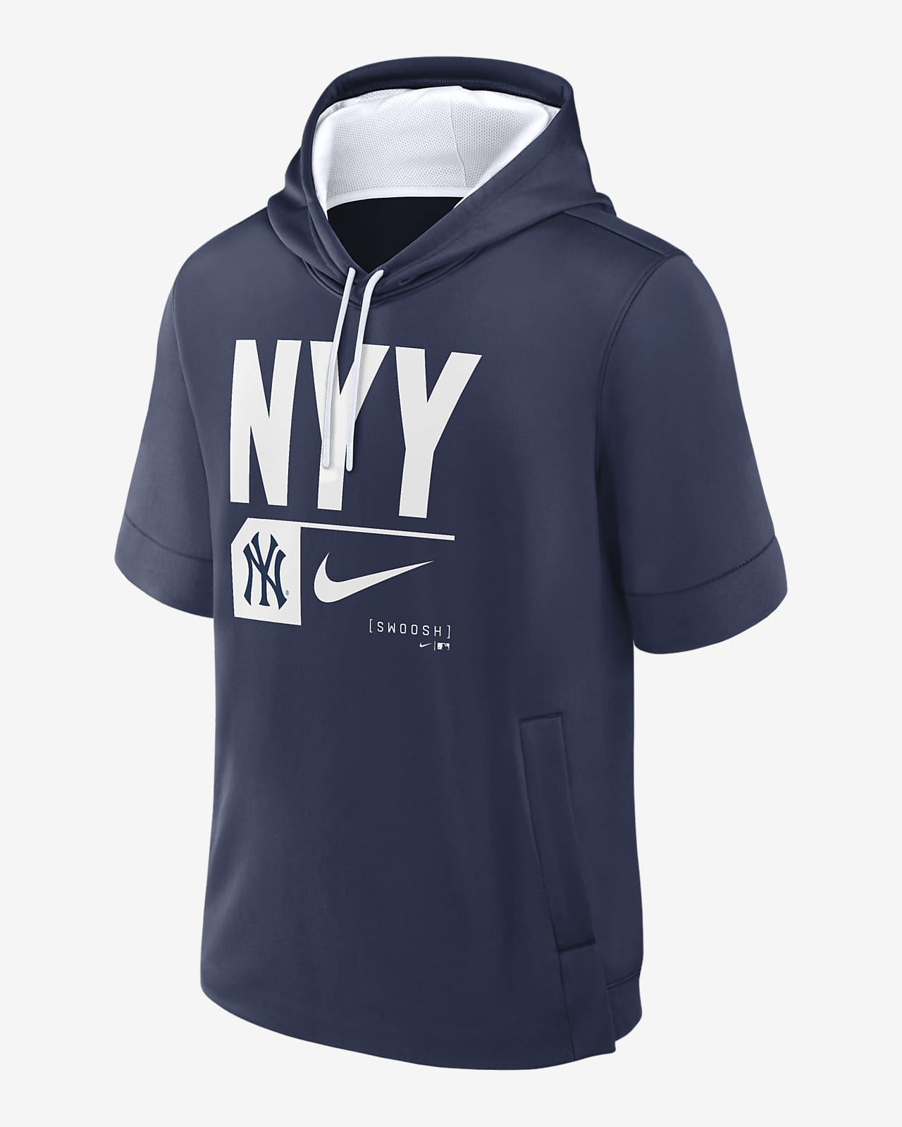 New York Yankees Tri Code Lockup Men's Nike MLB Short-Sleeve Pullover Hoodie