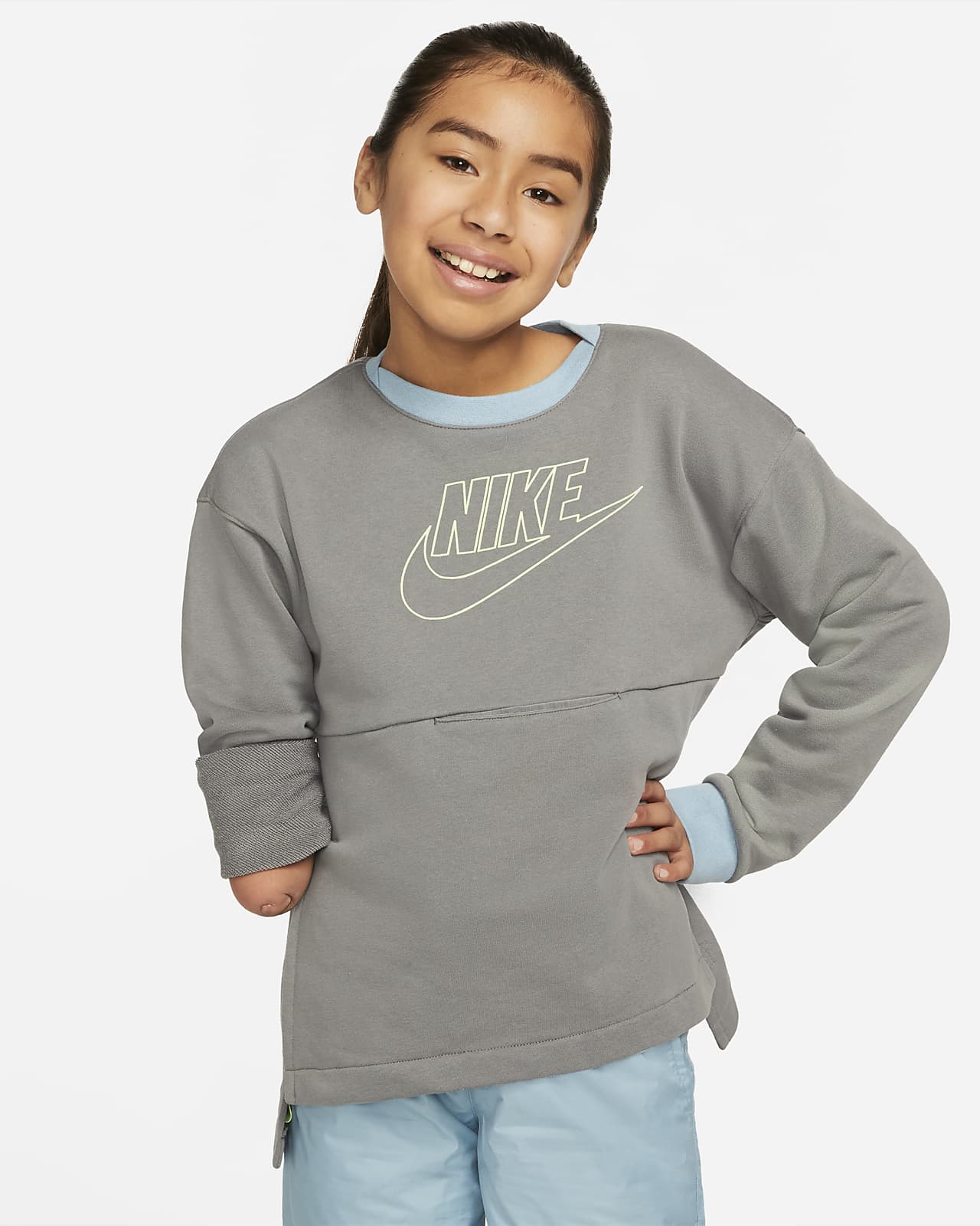 Mikina s kapucí Nike Sportswear z francouzského froté pro větší děti