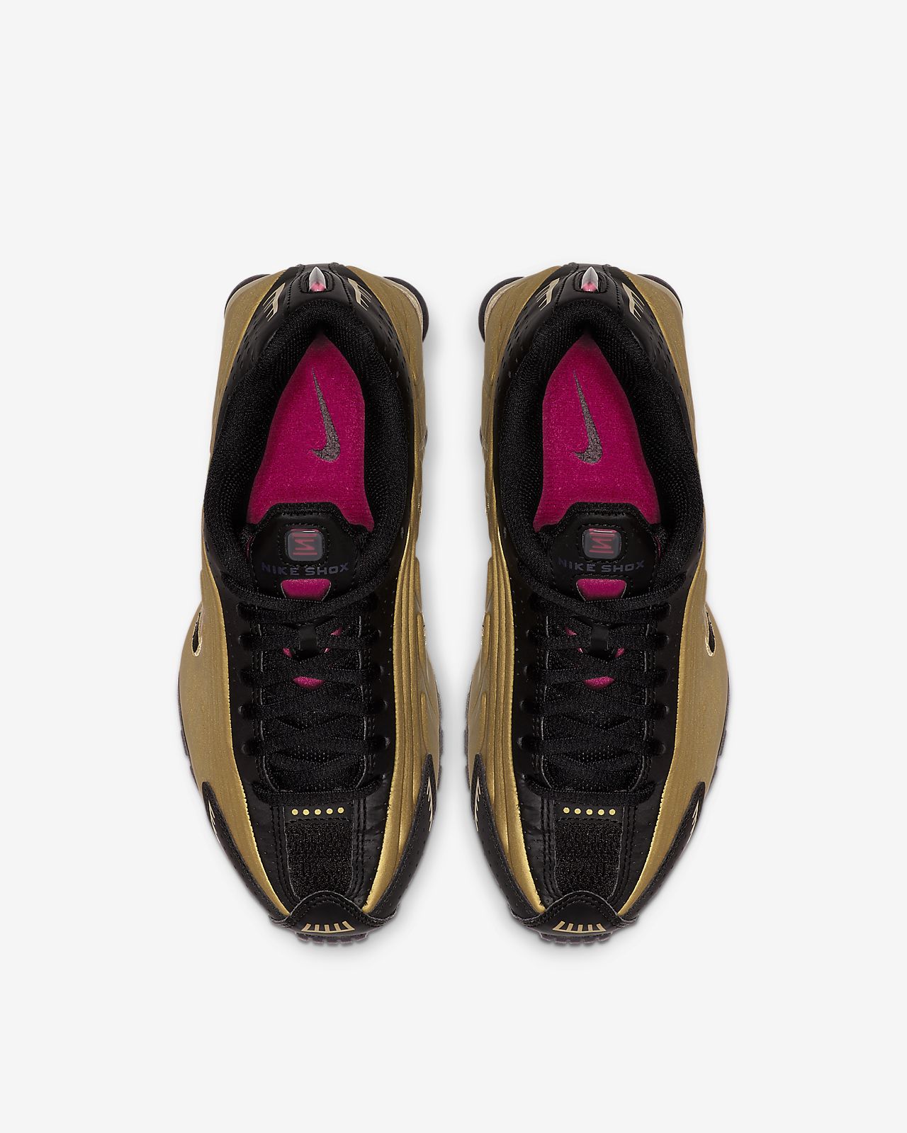 nike shox r4 metallic gold