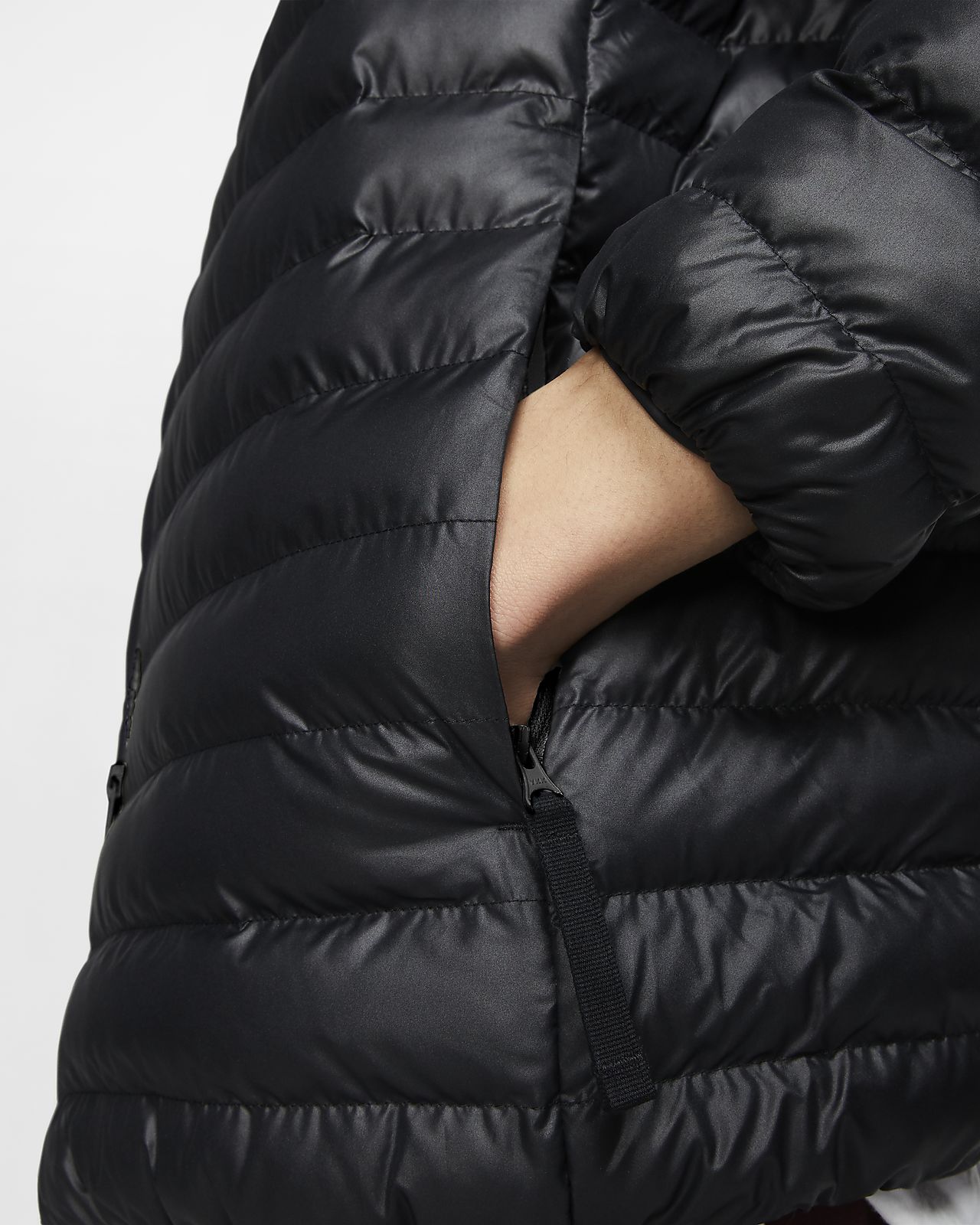black puffer jacket nike
