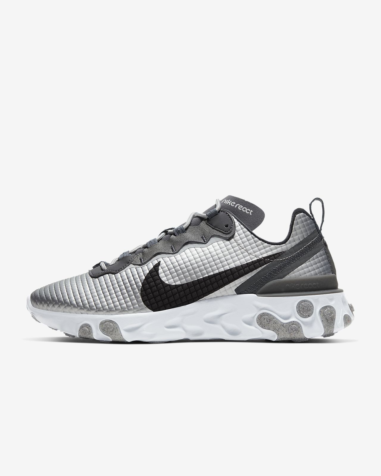 nike react element 55 metallic silver