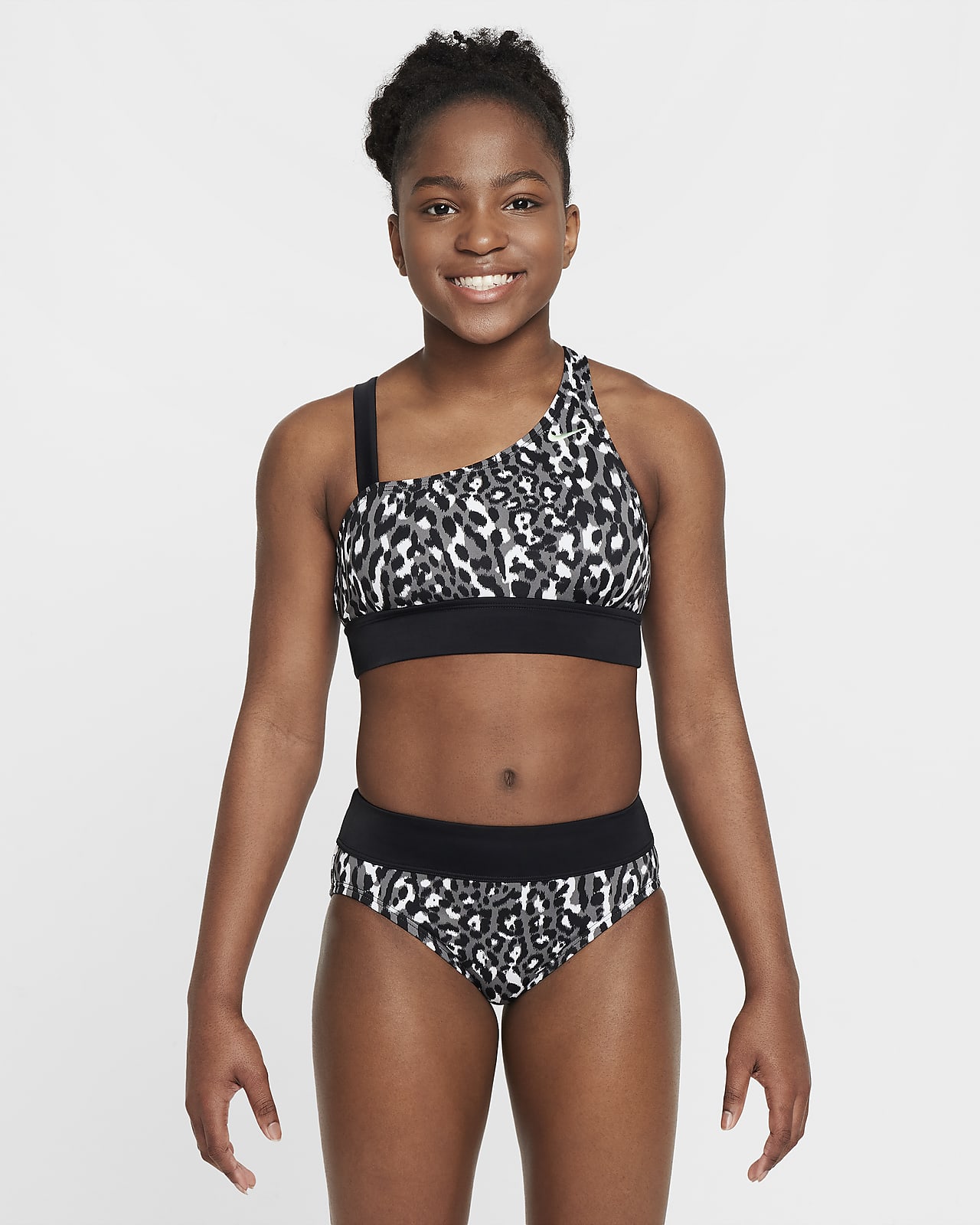 Asymmetrisk Nike Swim Wild-monokini til større børn (piger)