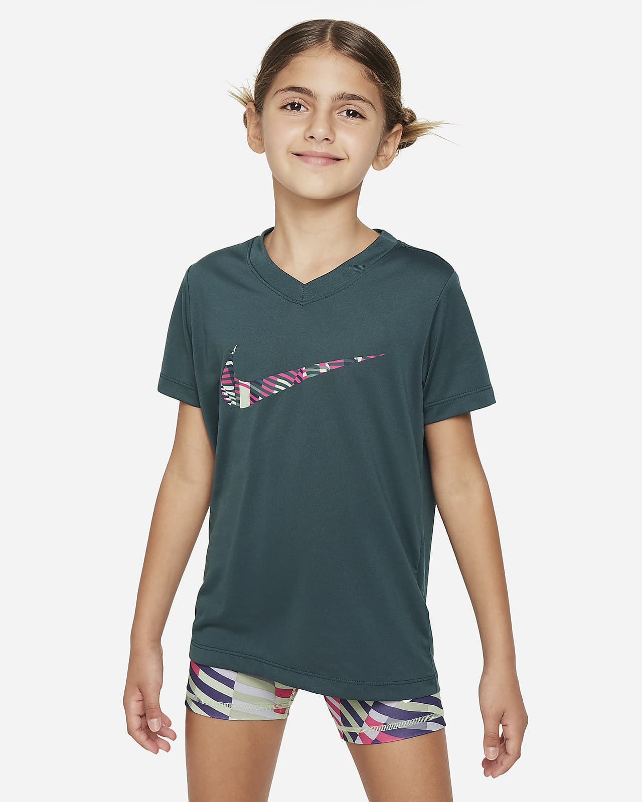 T-shirt con scollo a V Nike Dri-FIT – Ragazza