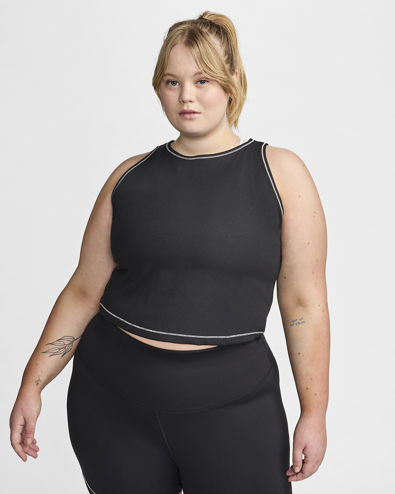 Camiseta de tirantes de tela canalé Dri-FIT para mujer (talla grande) Nike One Fitted