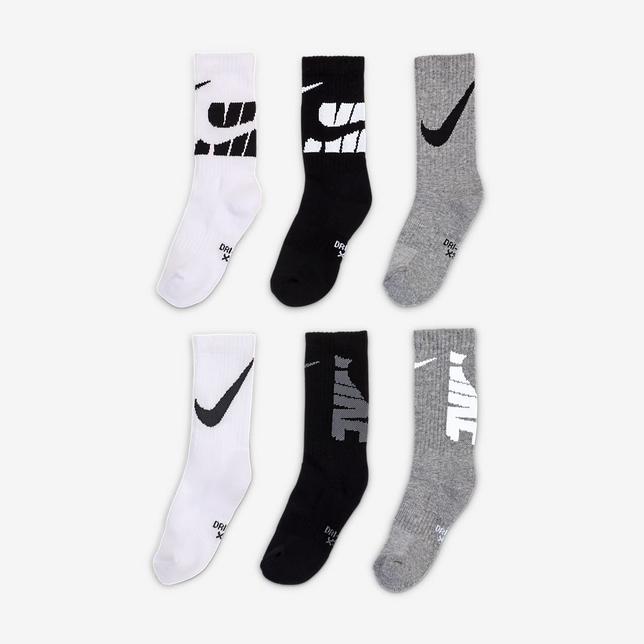 Calcetines largos para ni os talla peque a Nike Dri FIT 6 pares