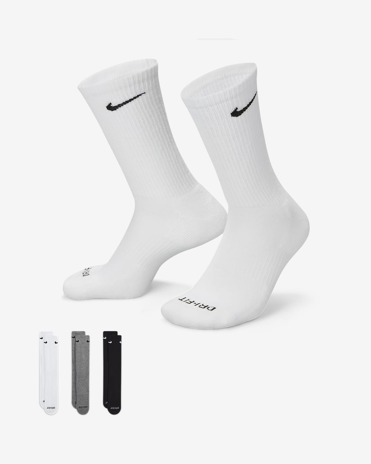 Nike Everyday Plus Cushioned Training Crew Socks (3 Pairs). Nike CZ