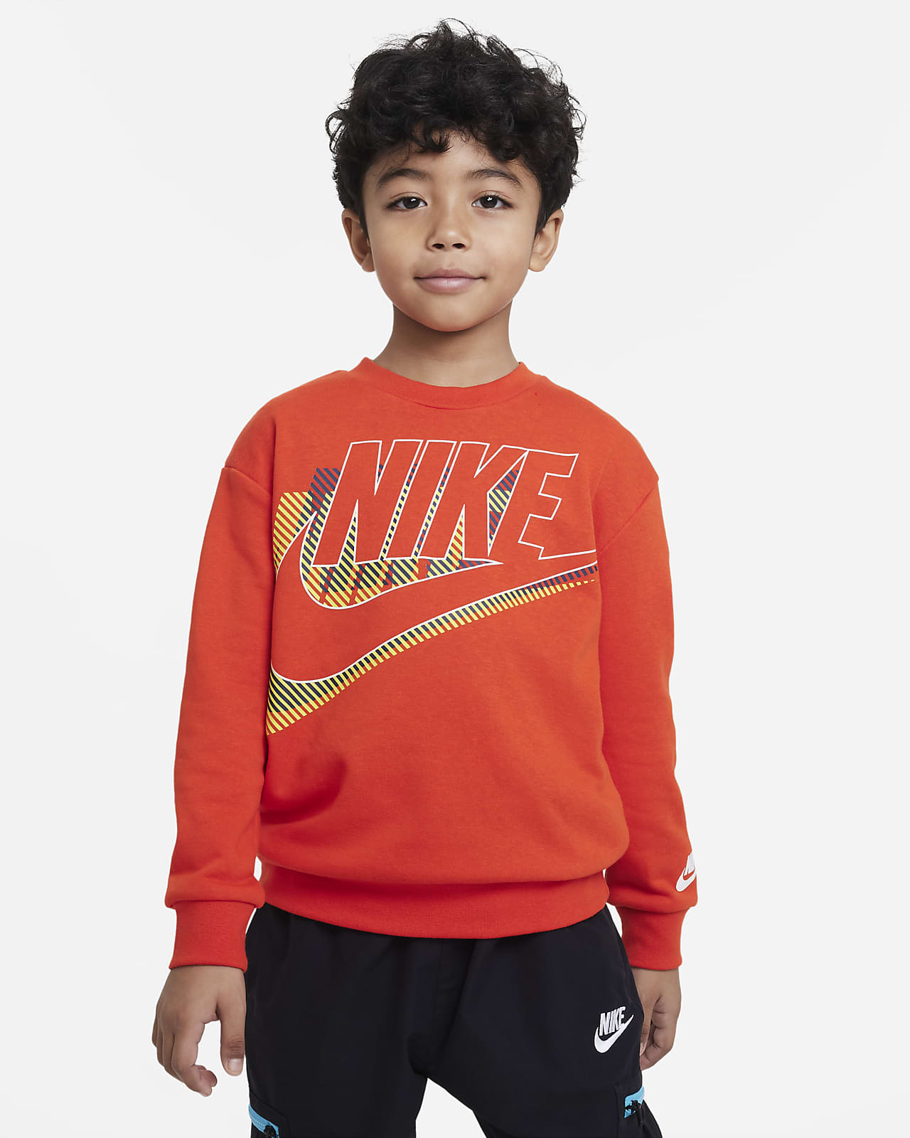 Nike Active Joy French Terry Crew Little Kids' Top
