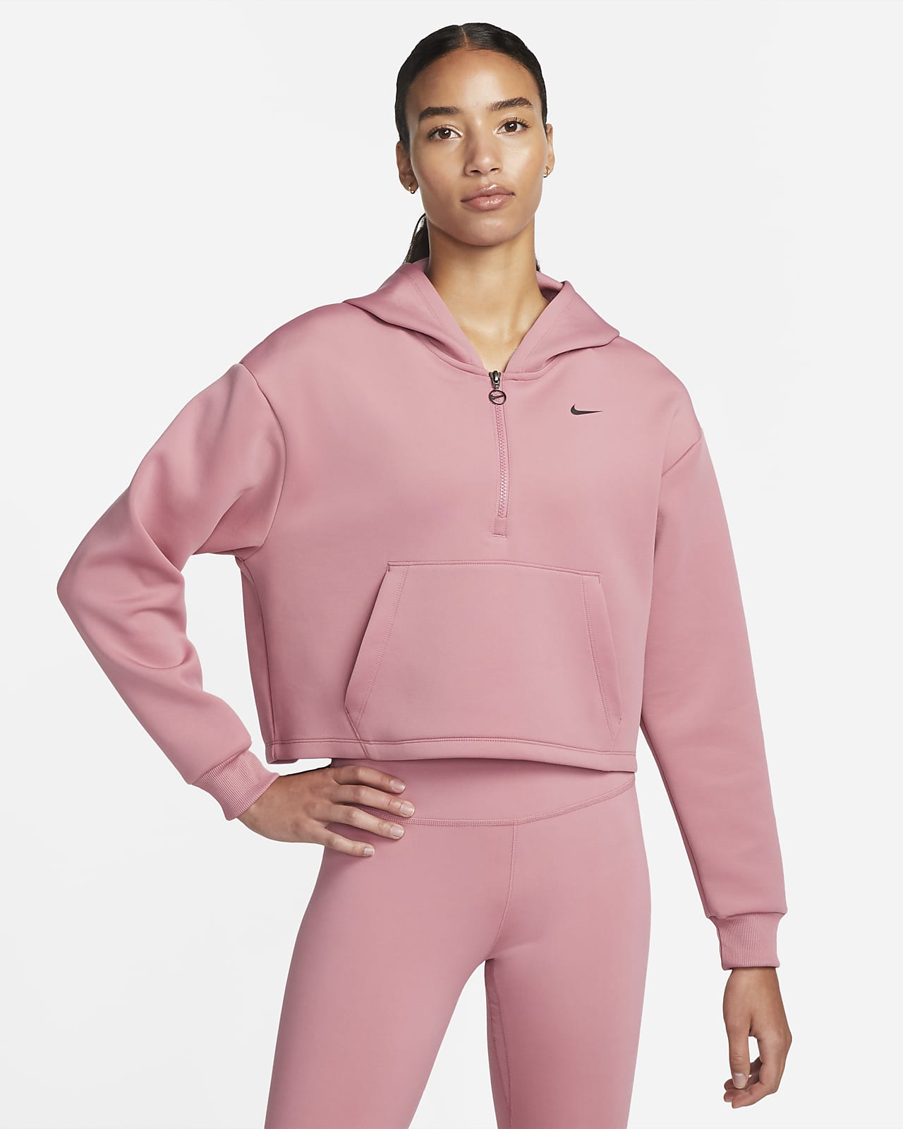 Nike Dri-FIT-træningshættetrøje med grafik og 1/2 lynlås til kvinder