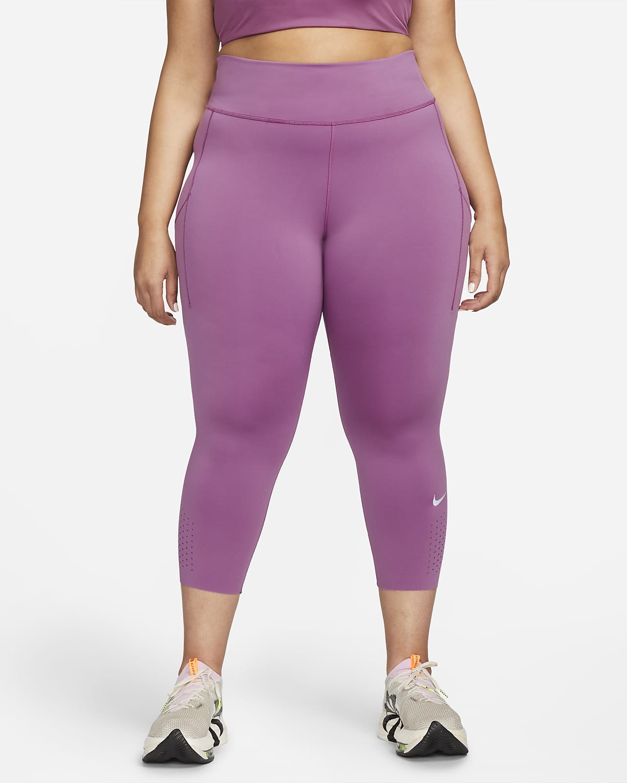 Nike Epic Luxe Women's Mid-Rise Crop Pocket Running Leggings (Plus Size)