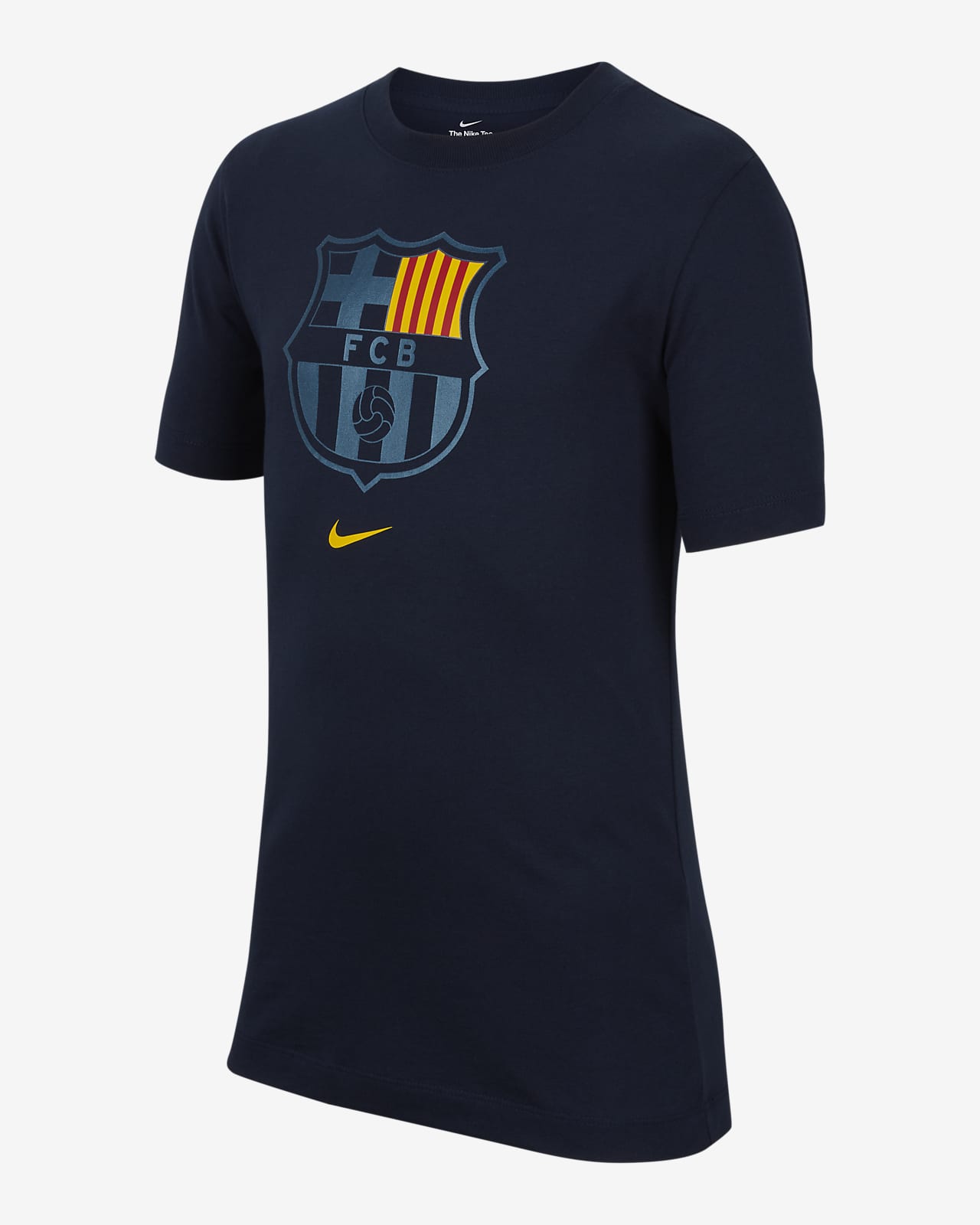 Playera de fútbol Nike para niños talla grande Barcelona Crest