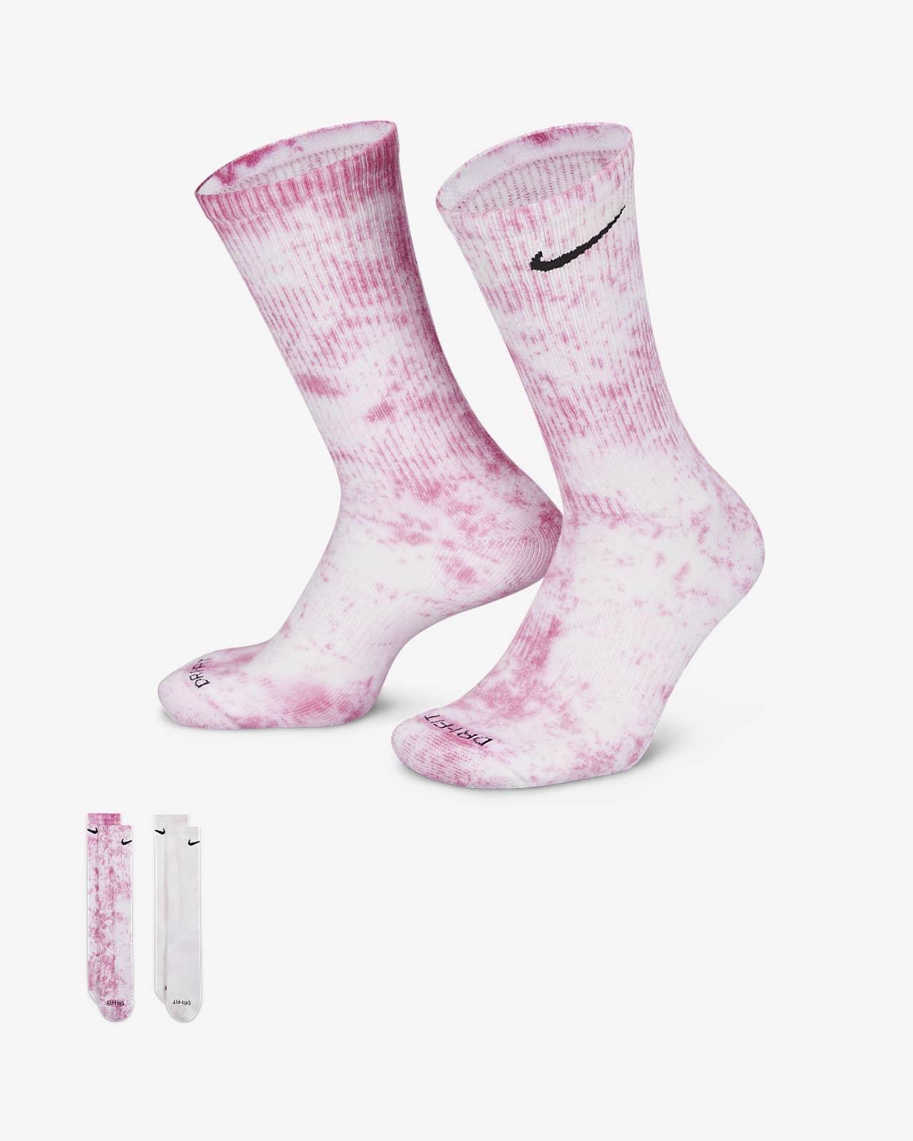 Nike Everyday Plus Tie-Dye sokker med demping (2 par)