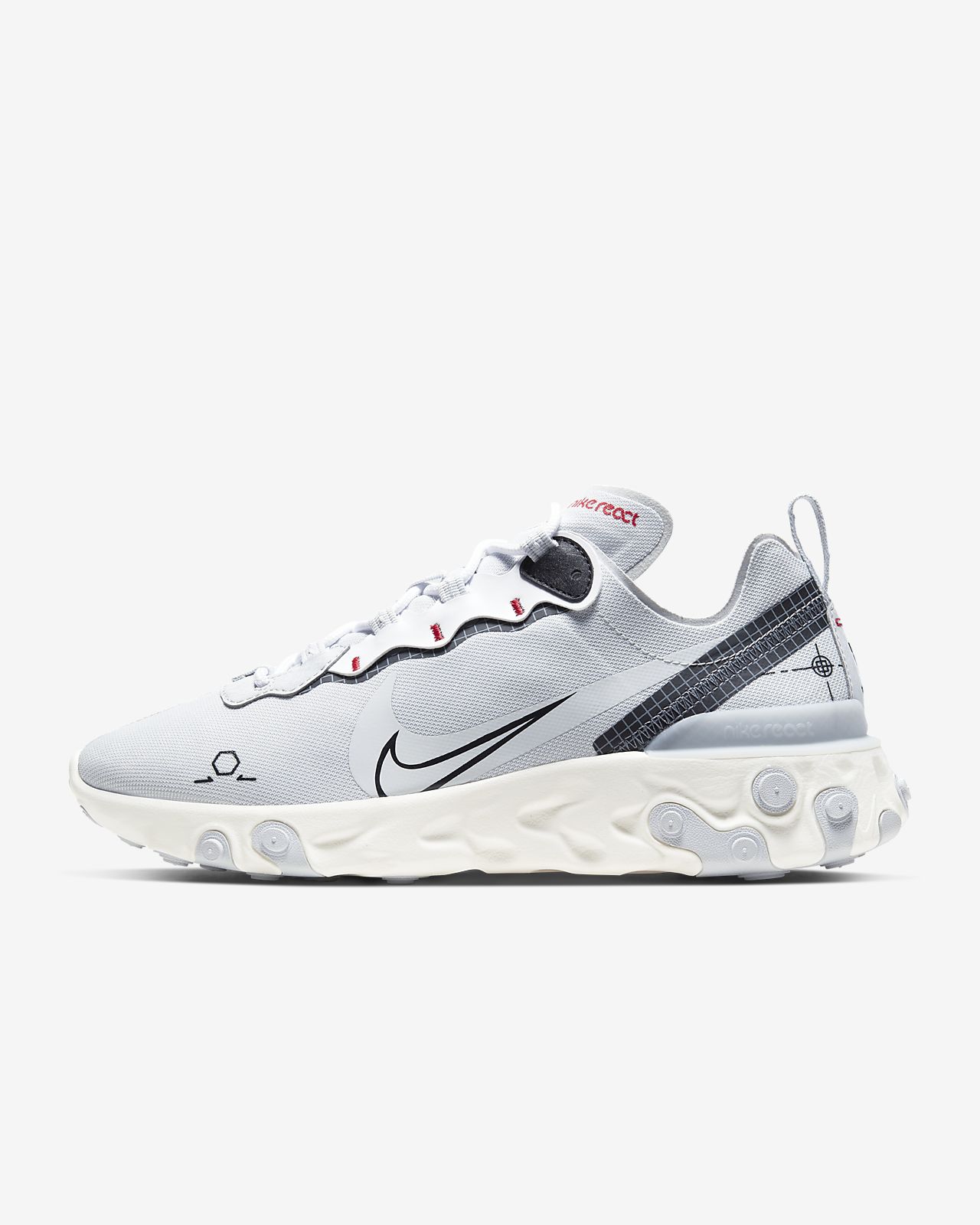 nike react element 96 bambino argento