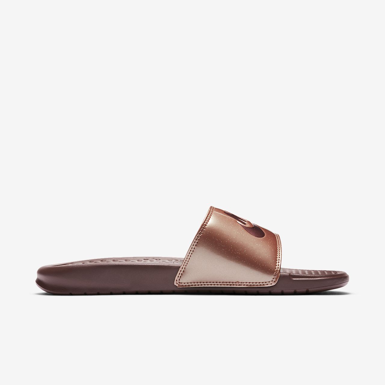 nike benassi jdi metallic women's slide