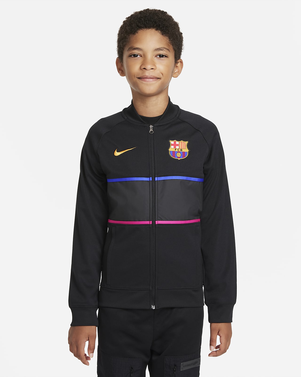 F.C. Barcelona Older Kids' Football Tracksuit Jacket. Nike GB