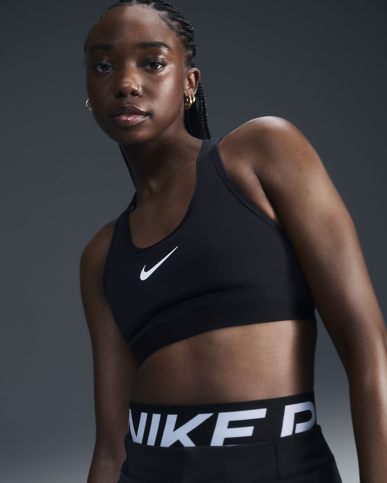 Nike Swoosh High Support Sujetador deportivo regulable sin acolchado - Mujer