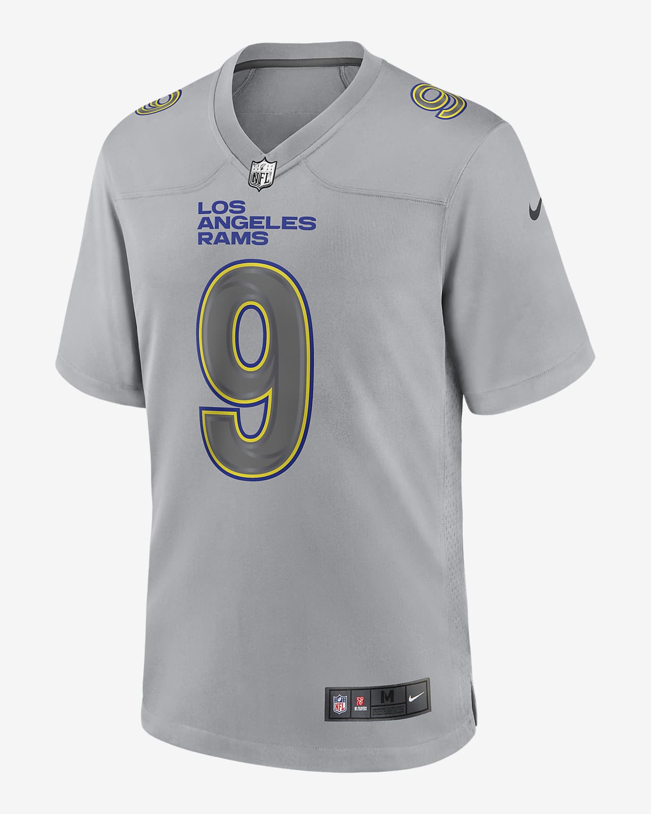 Jersey de fútbol americano Fashion para hombre NFL Atmosphere de Los Angeles Rams (Matthew Stafford)