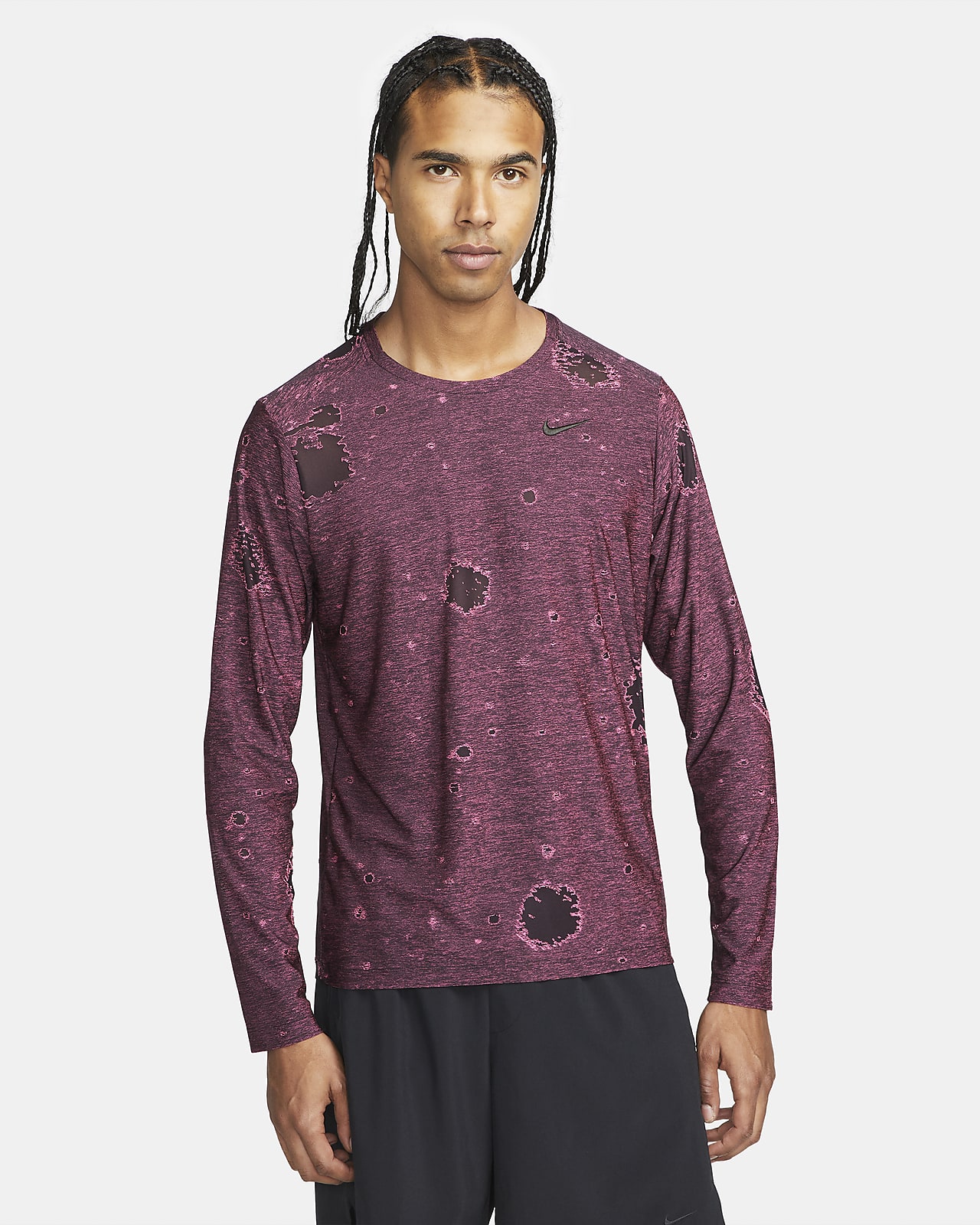 Nike Dri-FIT Men's Long-sleeve All-over Print Fitness Top