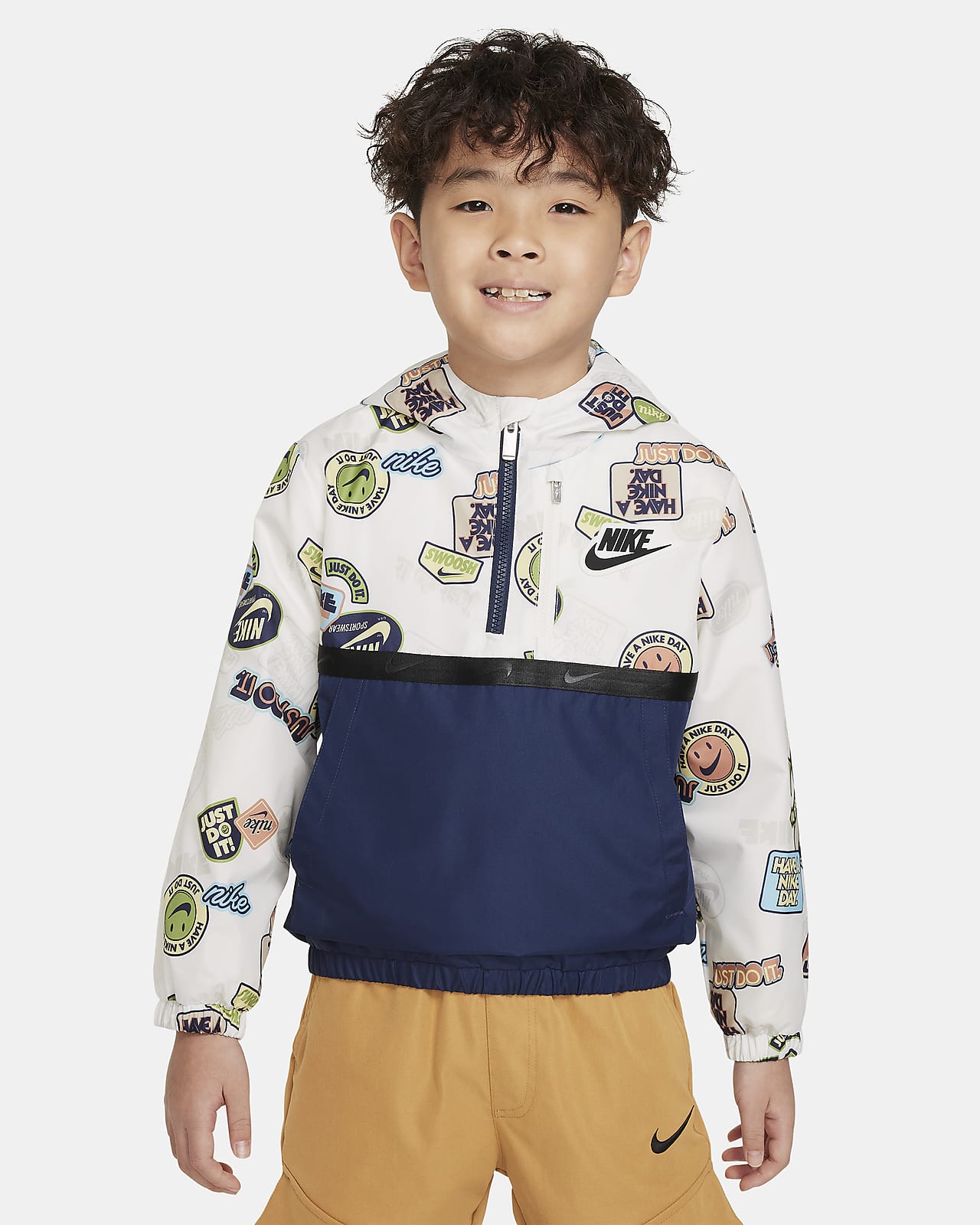 Nike Half-Zip Print Blocked Anorak Little Kids' Jacket