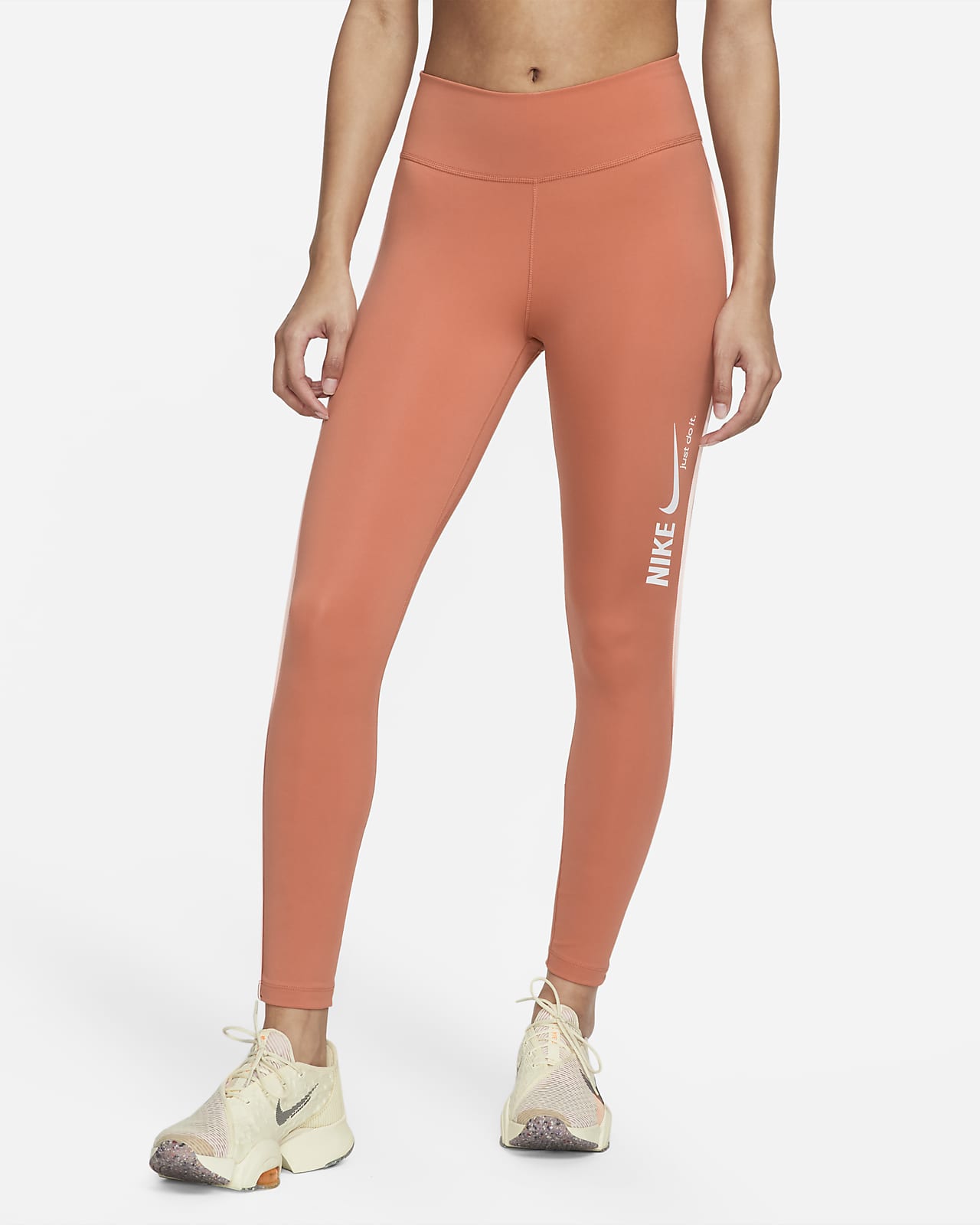 Nike Dri-FIT One 7/8-Tights mit mittelhohem Bund und Grafik für Damen