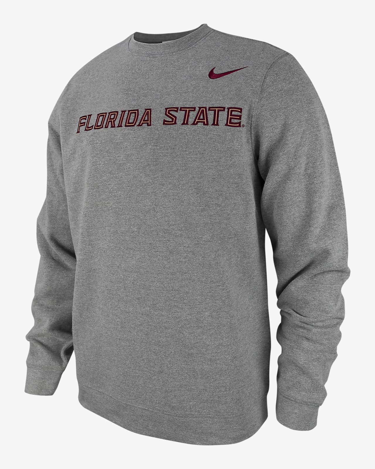 Sudadera de cuello redondo universitaria Nike para hombre Florida State Club Fleece