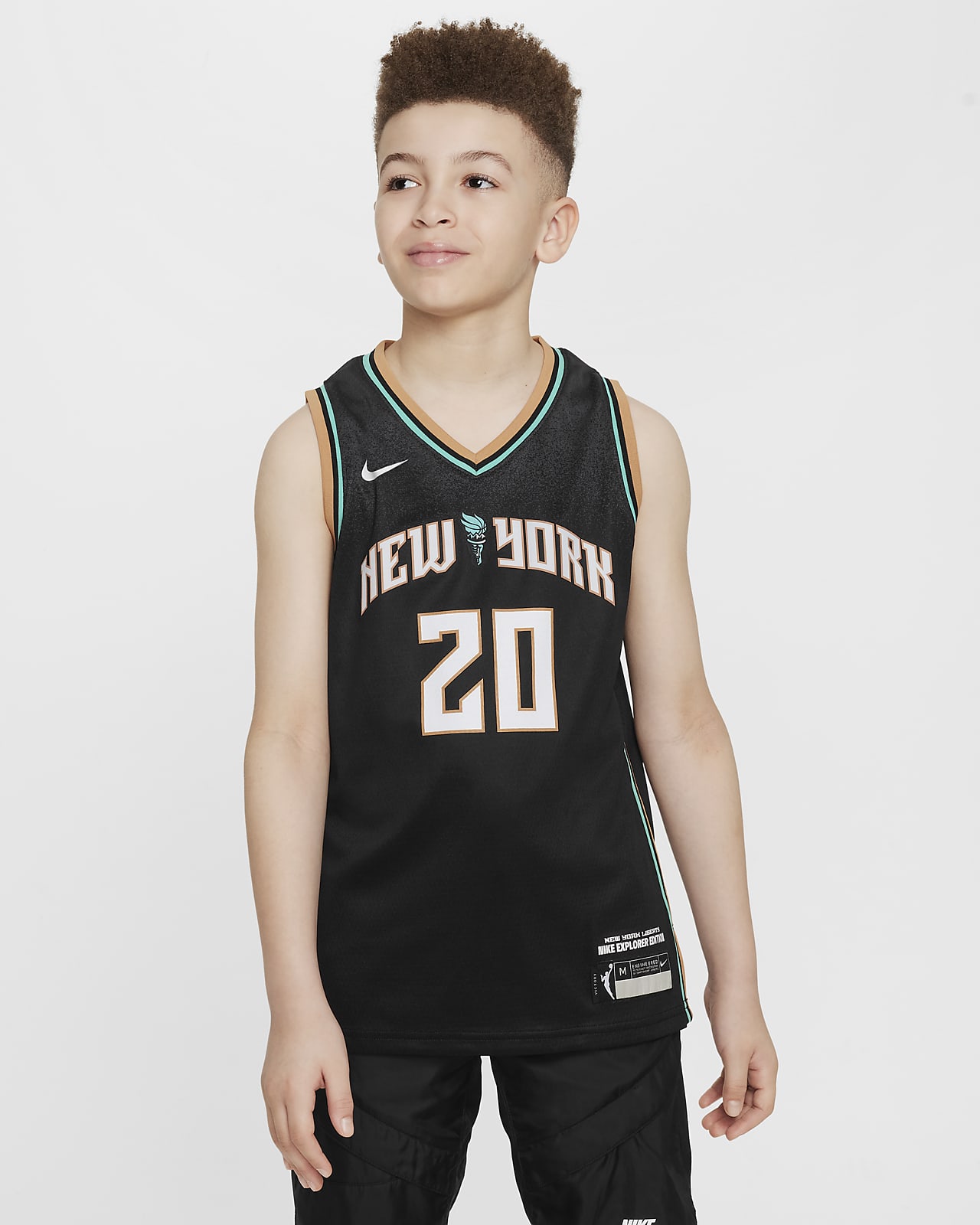 Jersey de la WNBA de alero polivalente Nike Dri-FIT para niño talla grande Sabrina Ionescu New York Liberty 2024 Explorer Edition