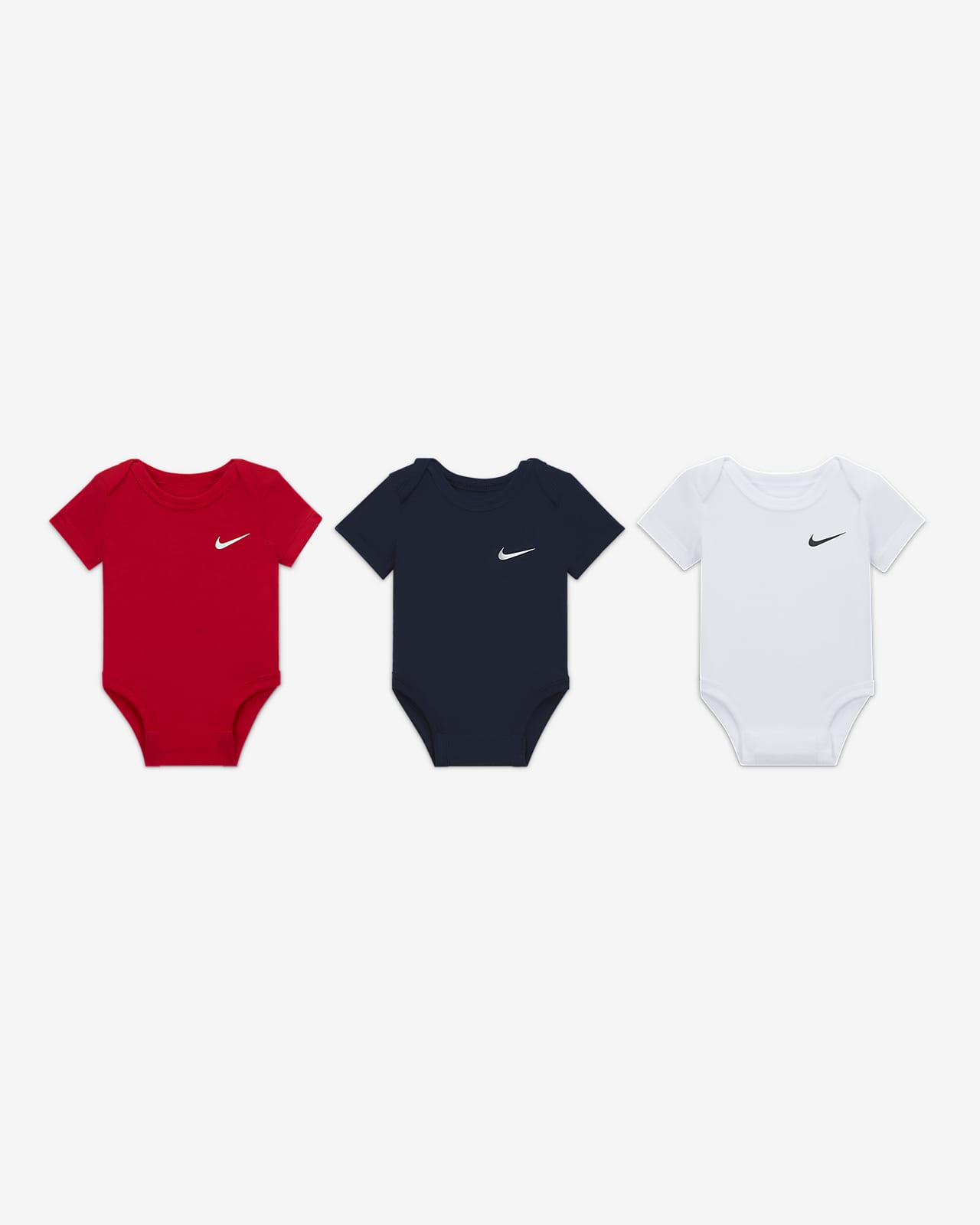 Nike-body til babyer (3-6 M) med Swoosh (pakke med 3 stk.)