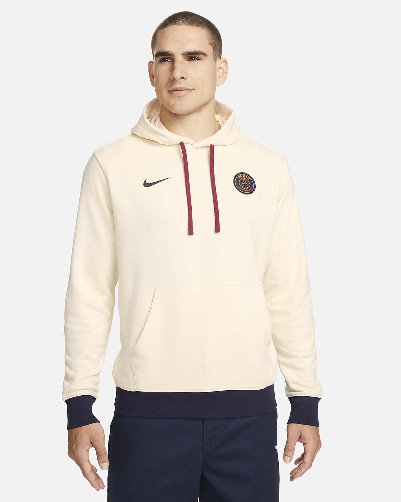 Fotbollshuvtröja Paris Saint-Germain Club Fleece Nike för män