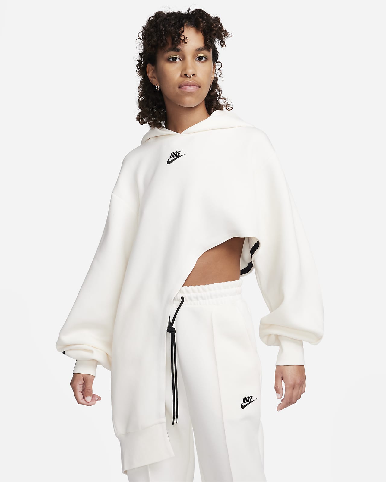 Sudadera con gorro asimétrica oversized para mujer Nike Sportswear Tech Fleece