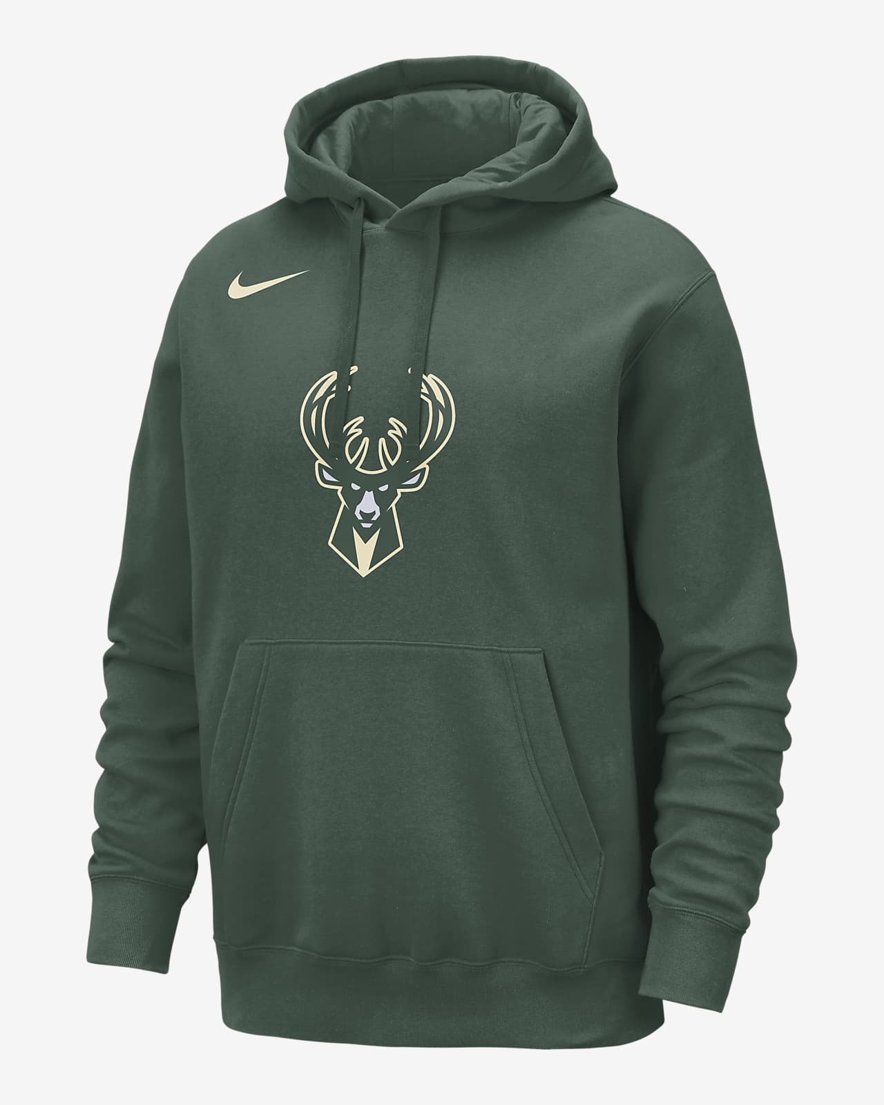 Milwaukee Bucks Club Nike NBA-s belebújós, kapucnis férfipulóver