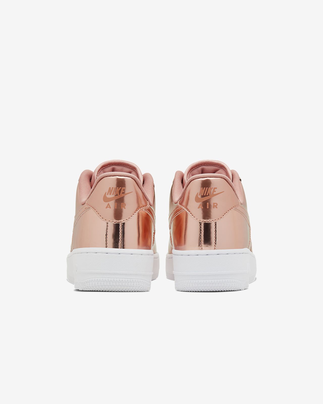 nike air force 1 trainers white metallic rose gold