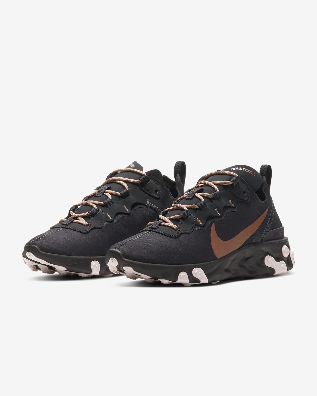 nike react element 55 oil grey echo pink