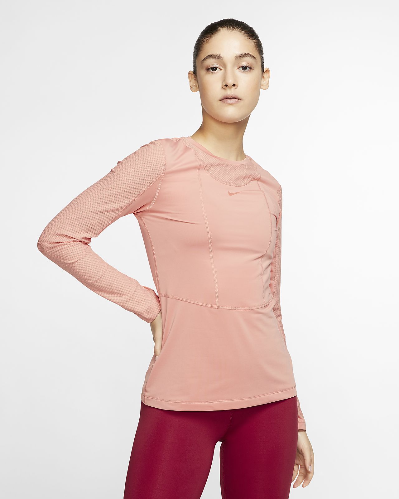 nike pro warm women's long sleeve top