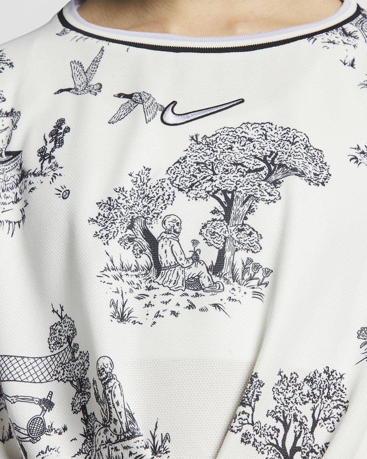 nike tennis shirt with skeletons