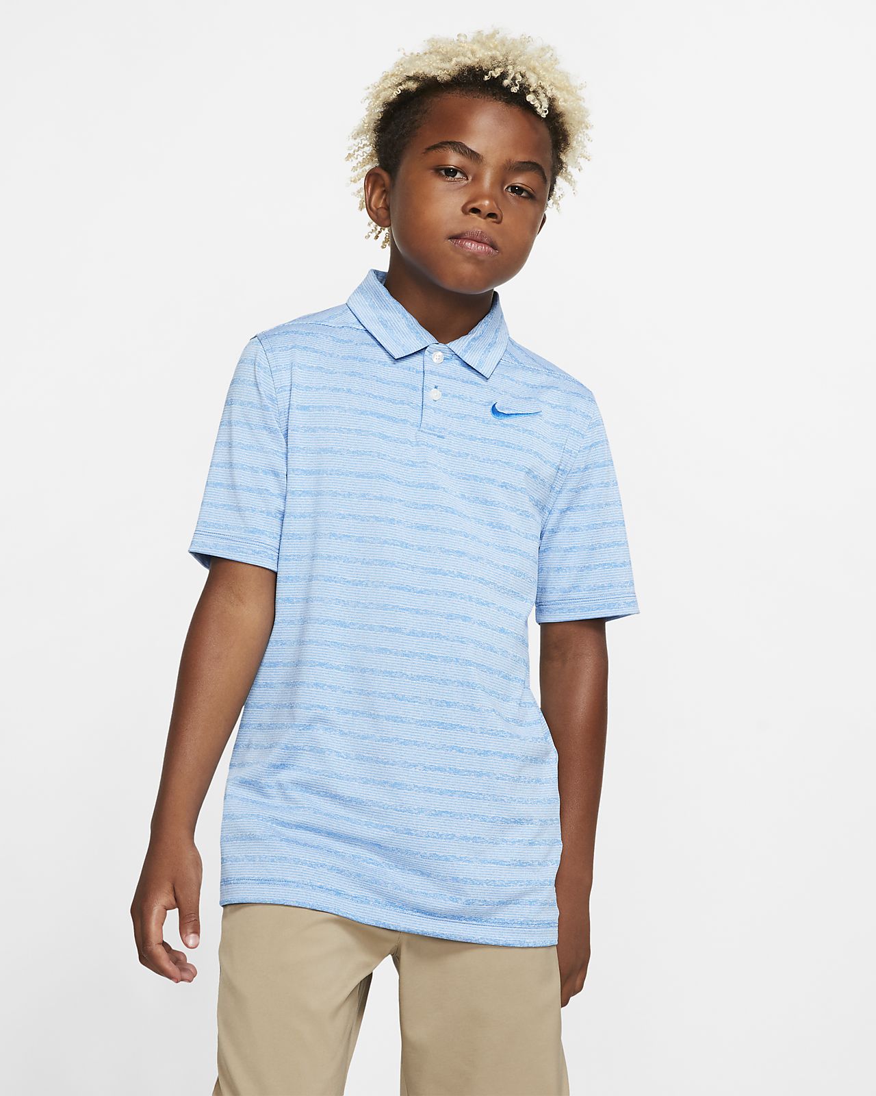 blue nike golf polo