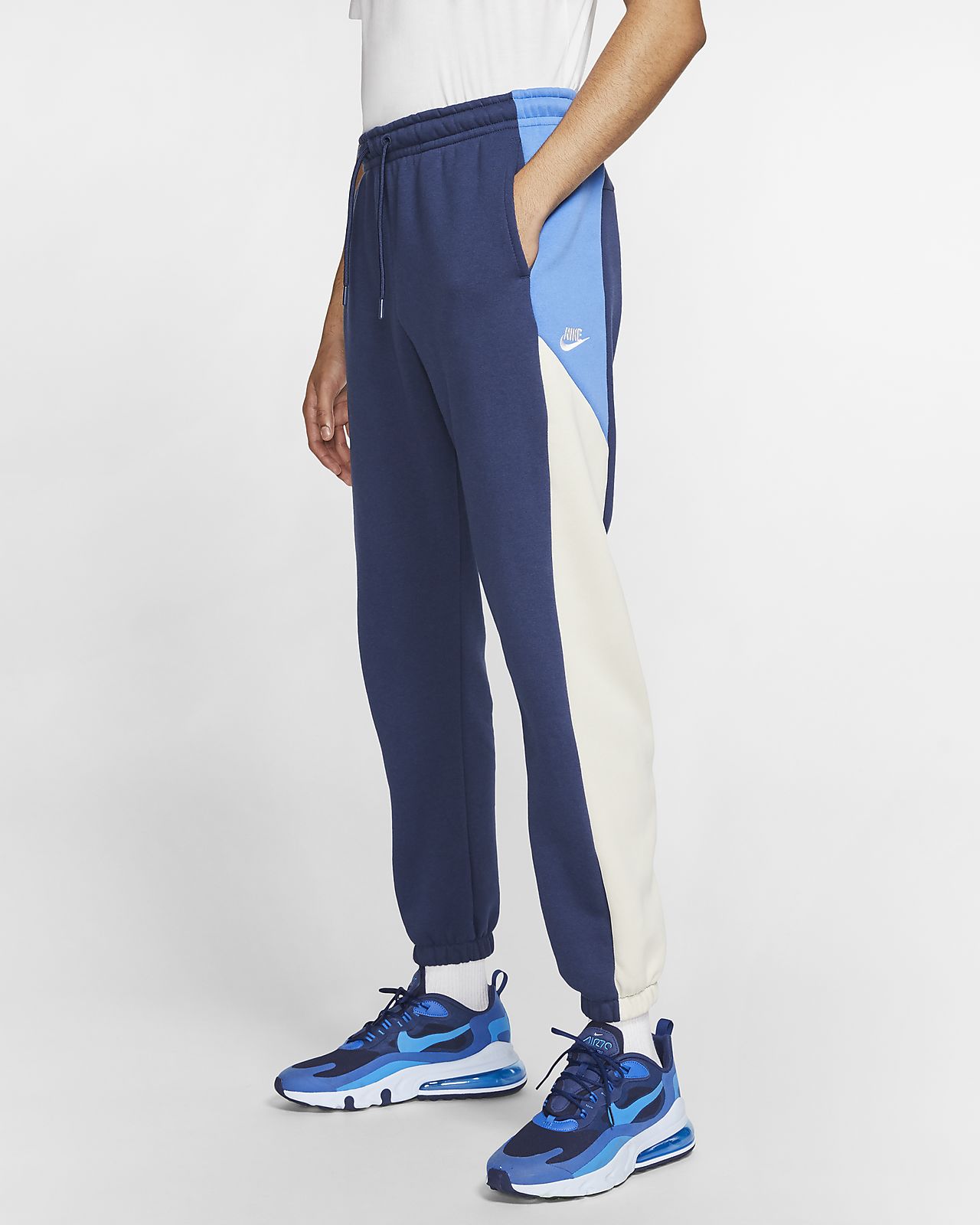 nike fleece pants blue