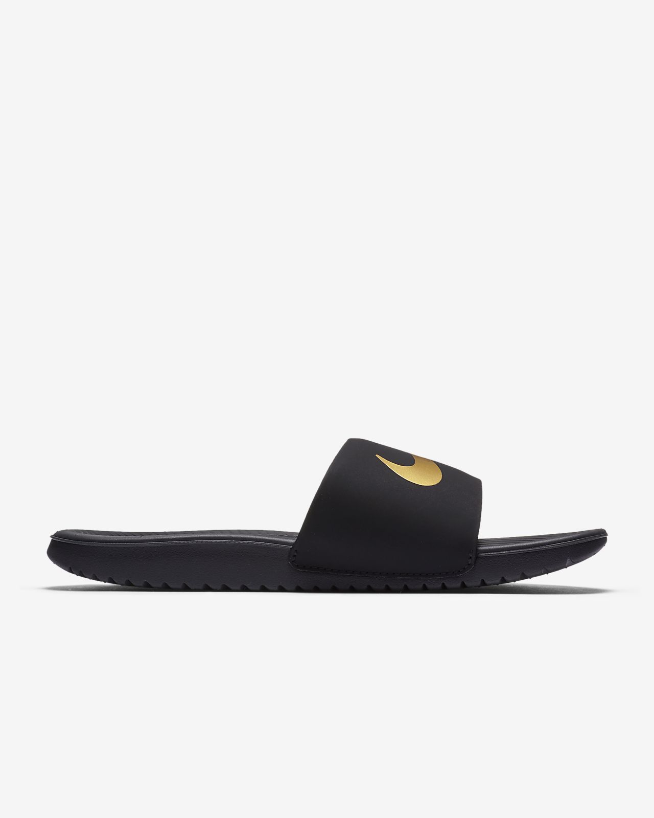 nike kawa slide black gold