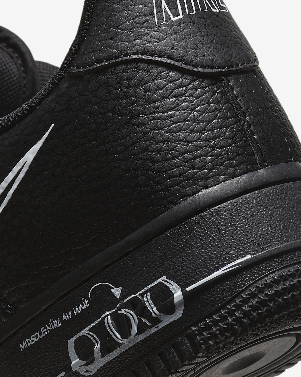 nike white & black air force 1 lv8 utility trainers youth