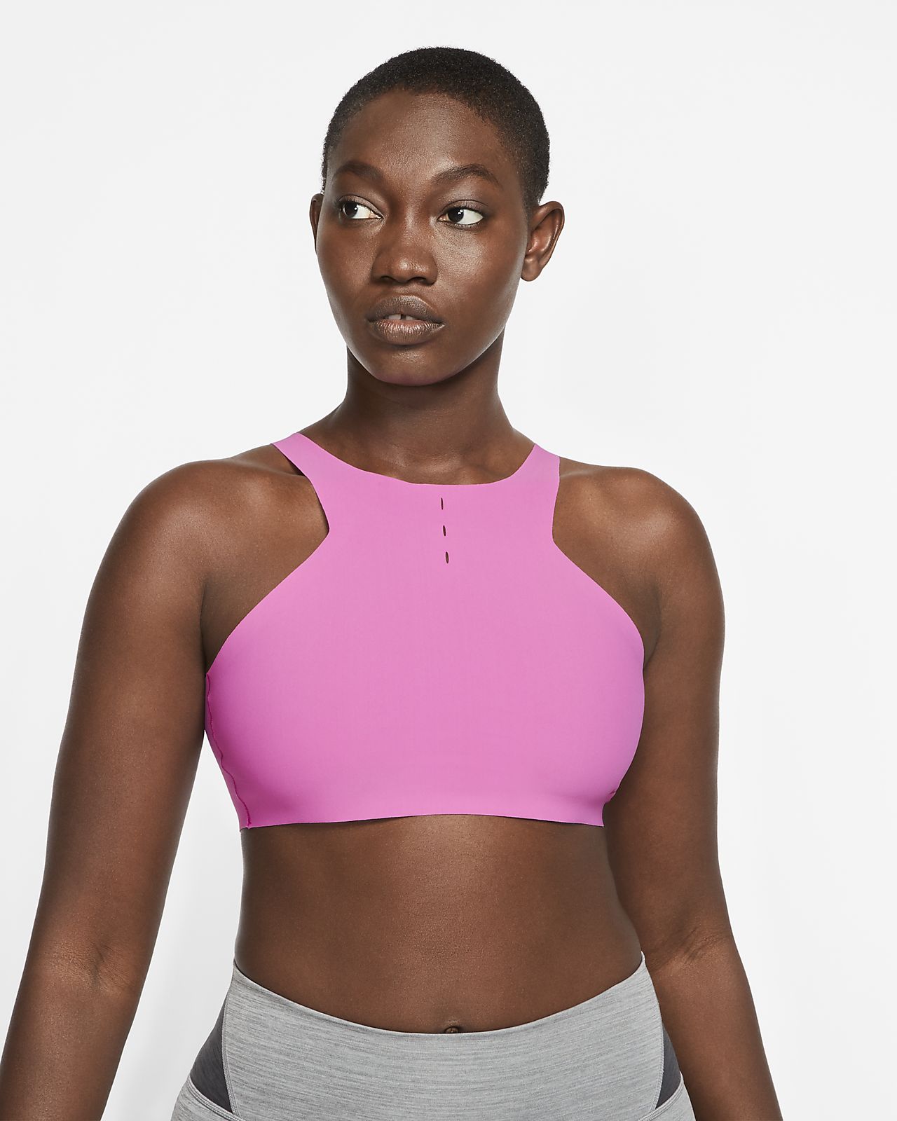 pink padded sports bra