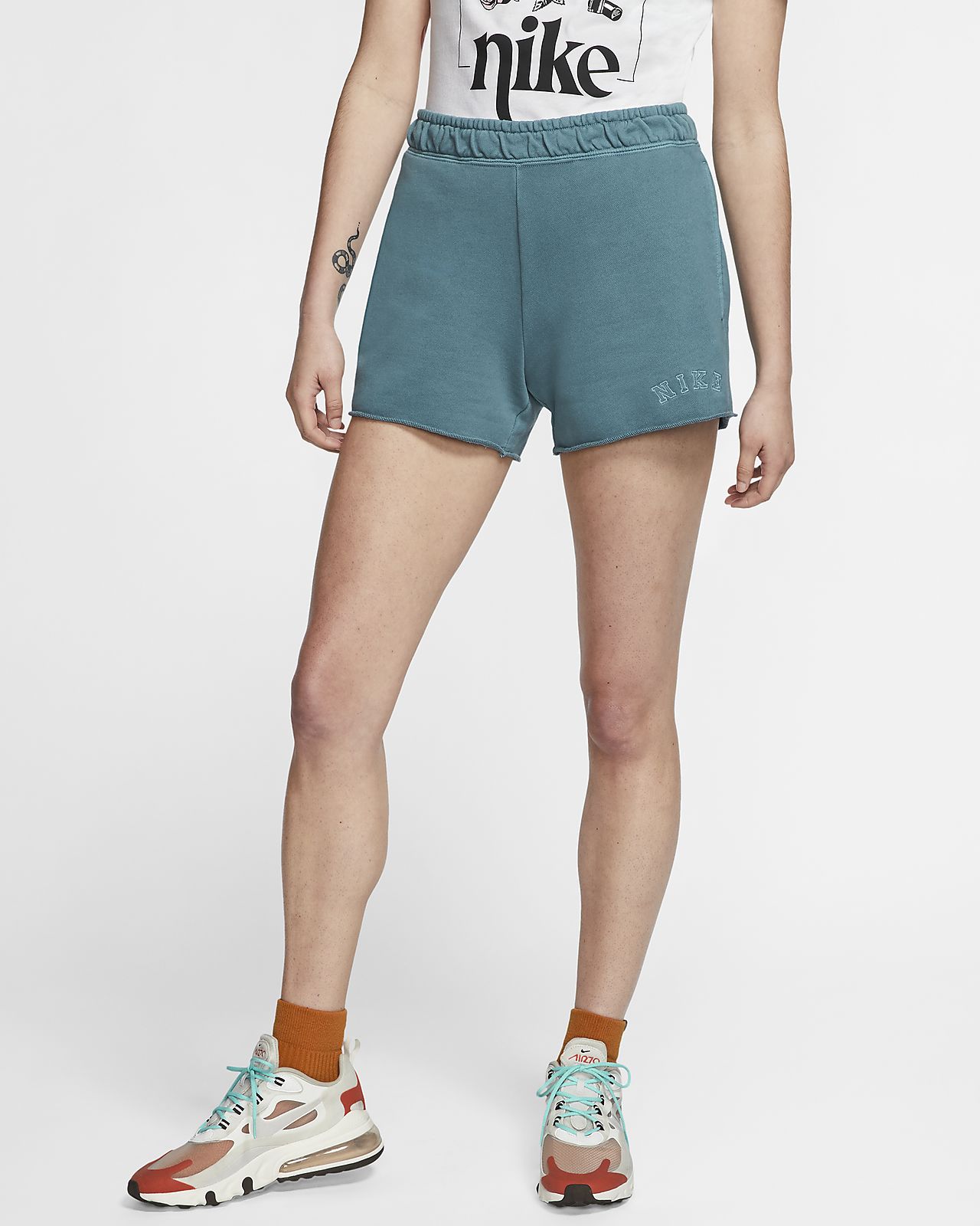 nike french terry shorts womens