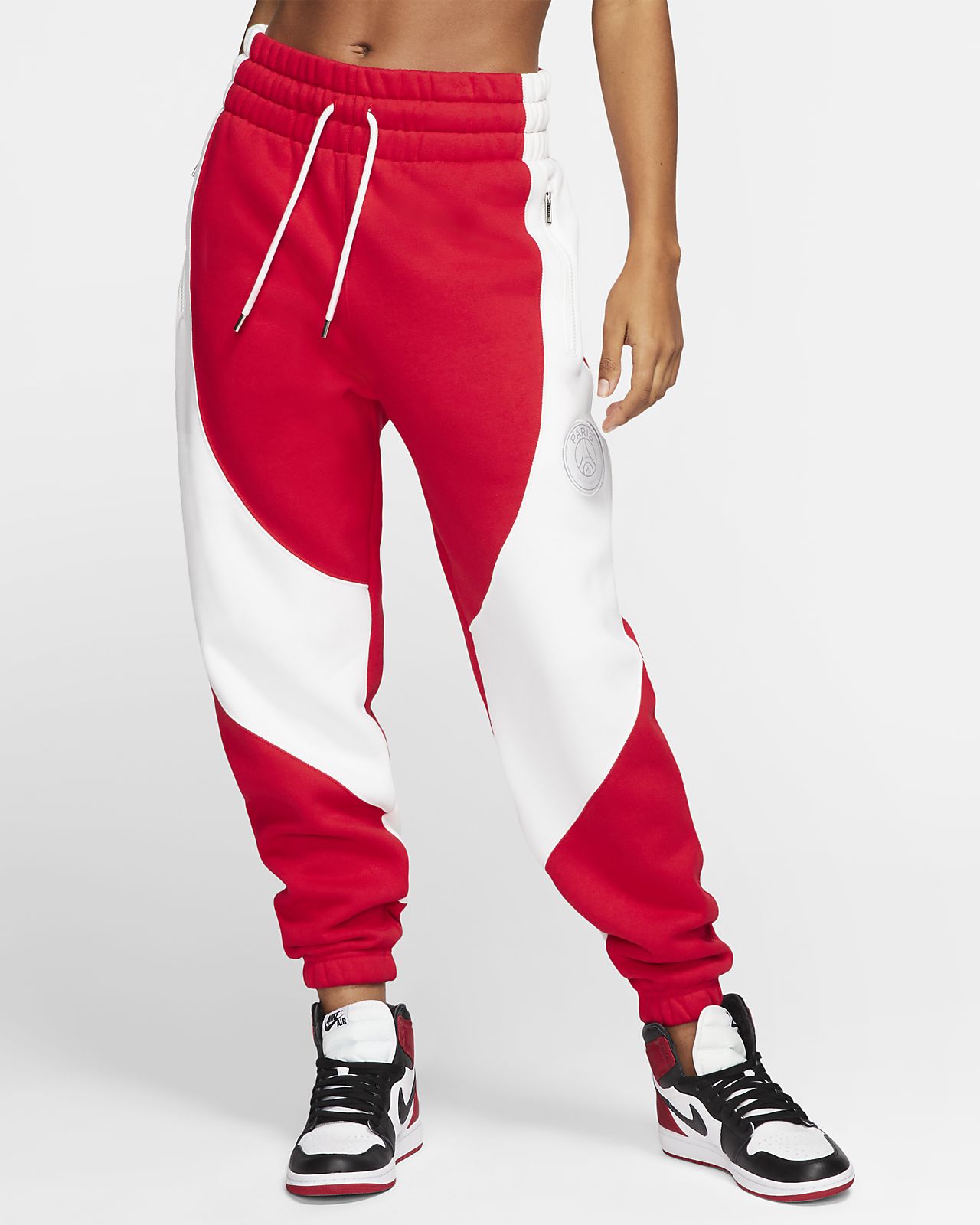 red nike fleece pants