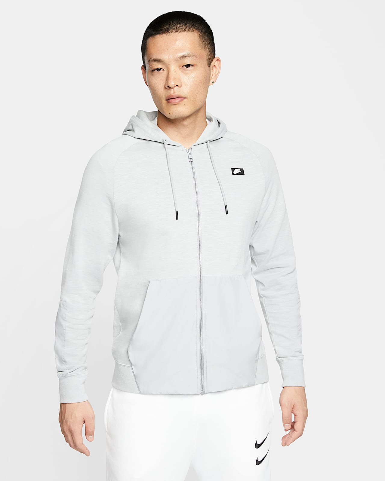 white nike zip hoodie