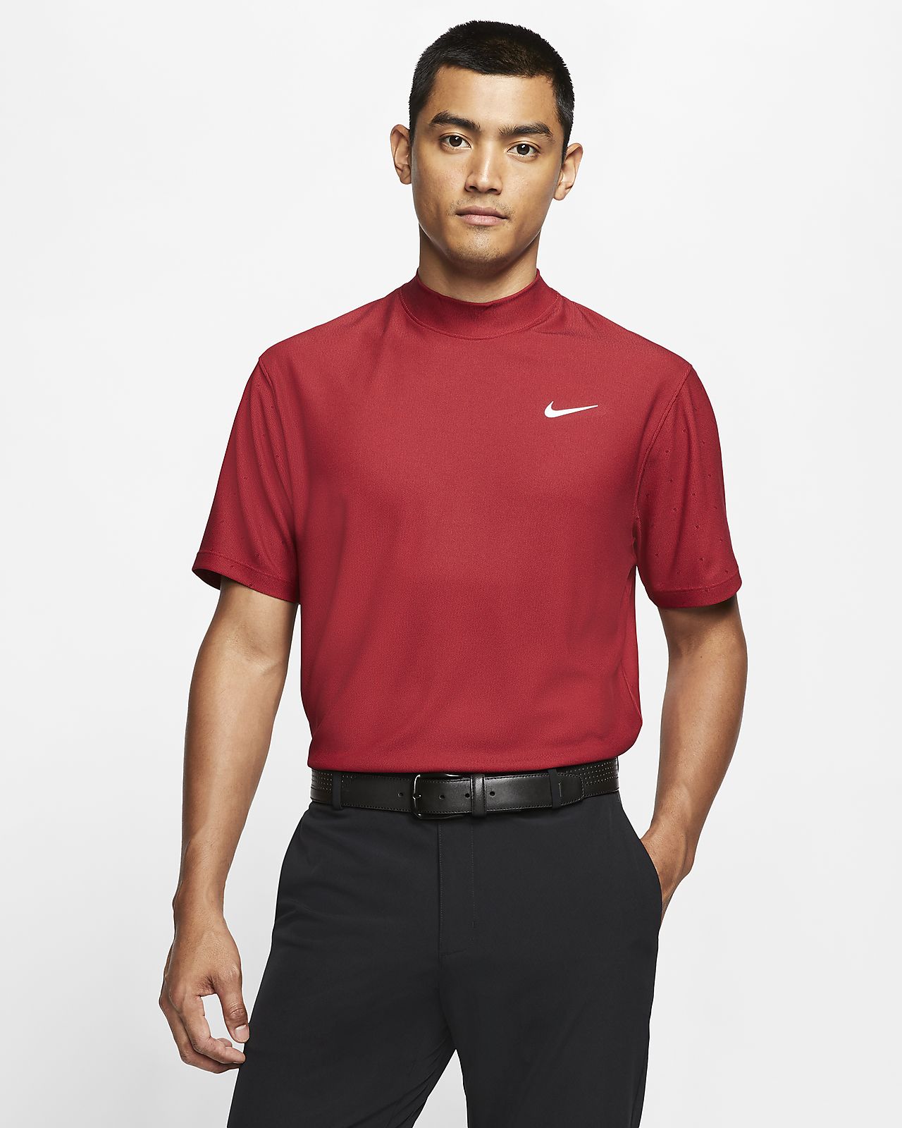 tiger red golf shirt